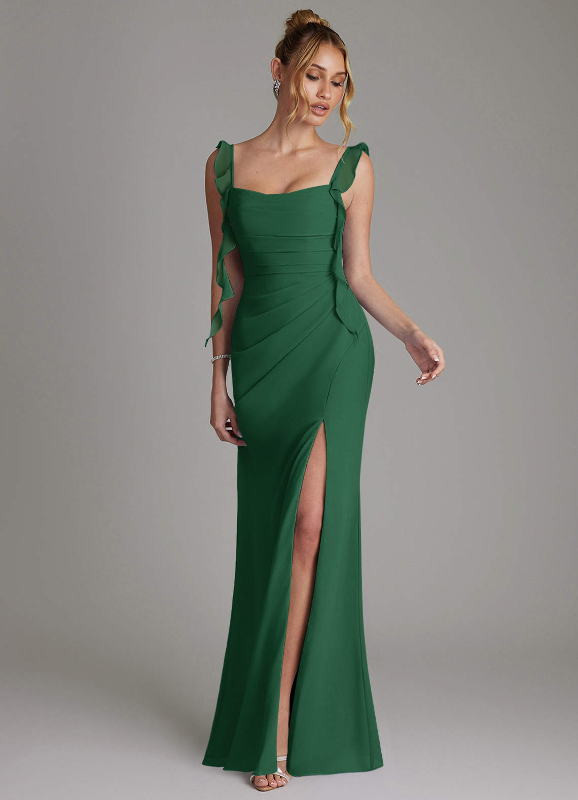 green mermaid bridesmaid dresses Azazie Jessamine Color:Light Brown WW1 US Marine Corp Office Attire Wedding guest up back adds a