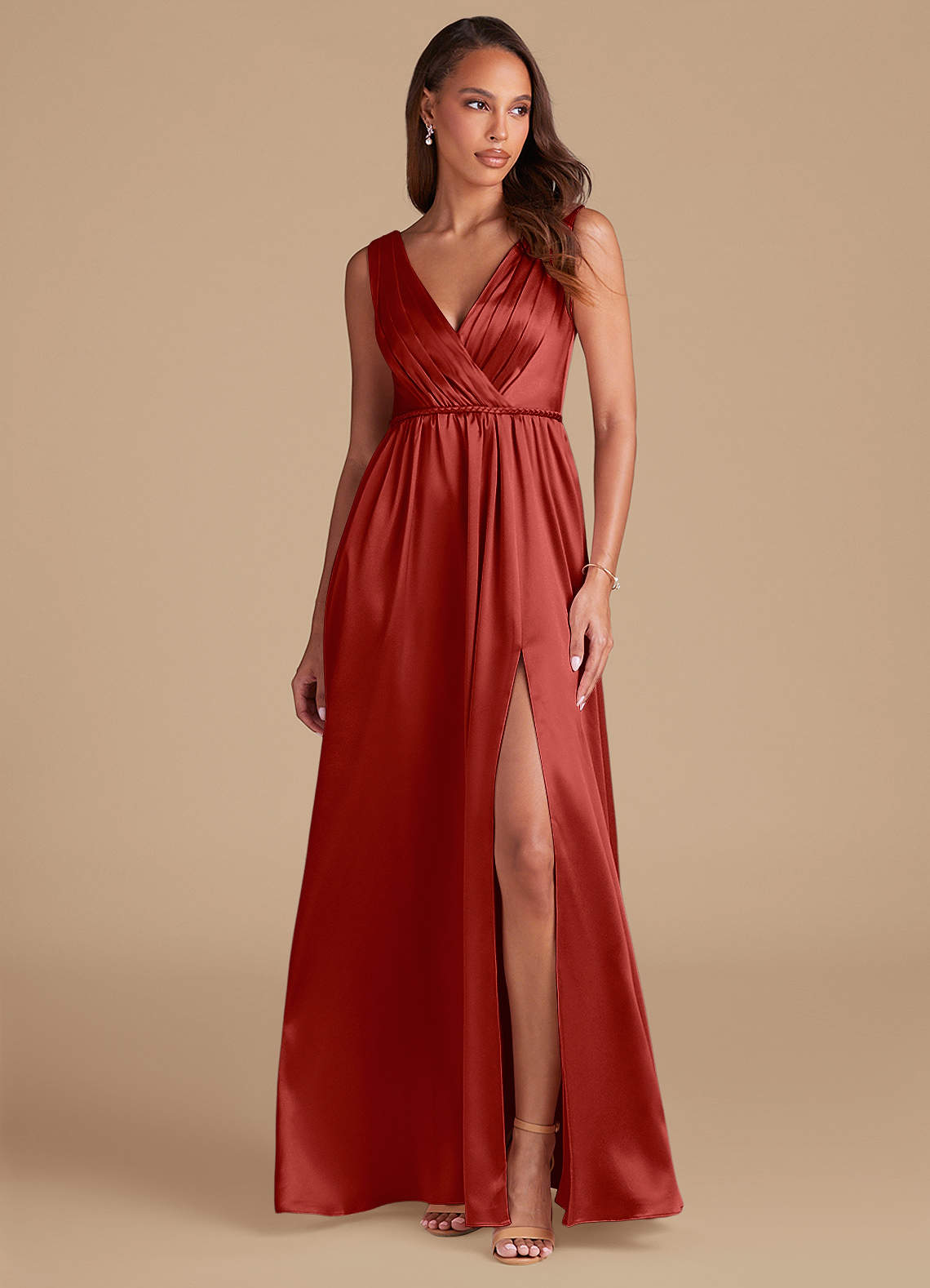 rust metallic dress Rust Bridesmaid Dress Infinity Dress Wrap Dress Convertible Dress Wedding Gift-h75#