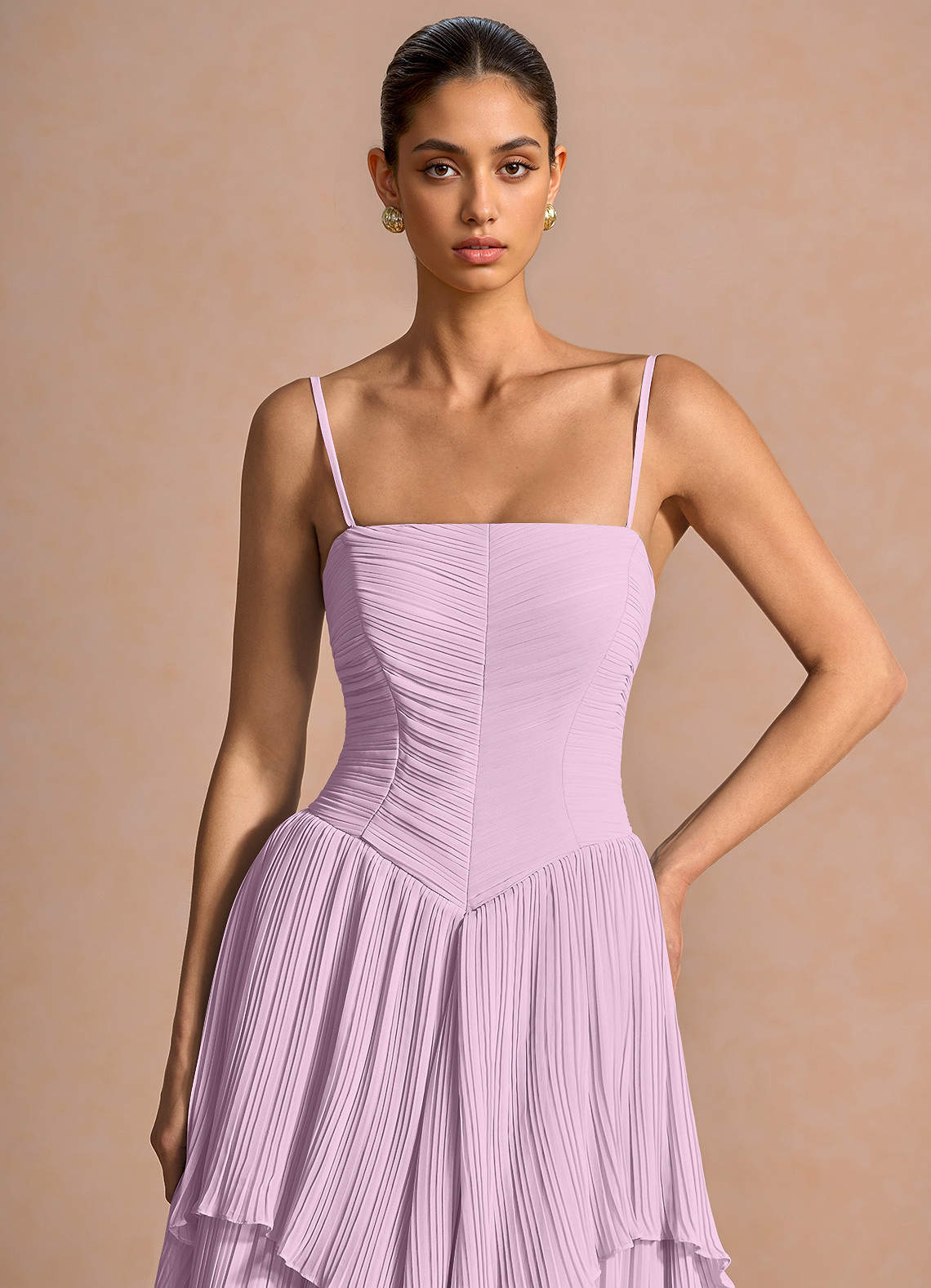 Kerensa Frosted Lilac Maxi Dress | Azazie