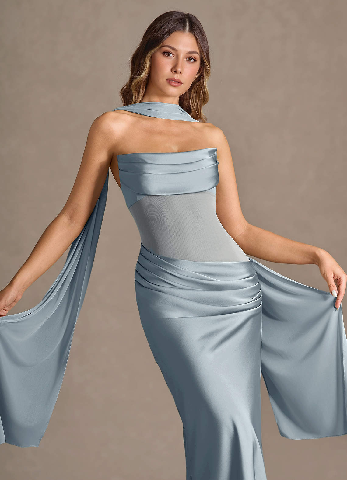 Leonore Powder Blue Maxi Dress Azazie DE
