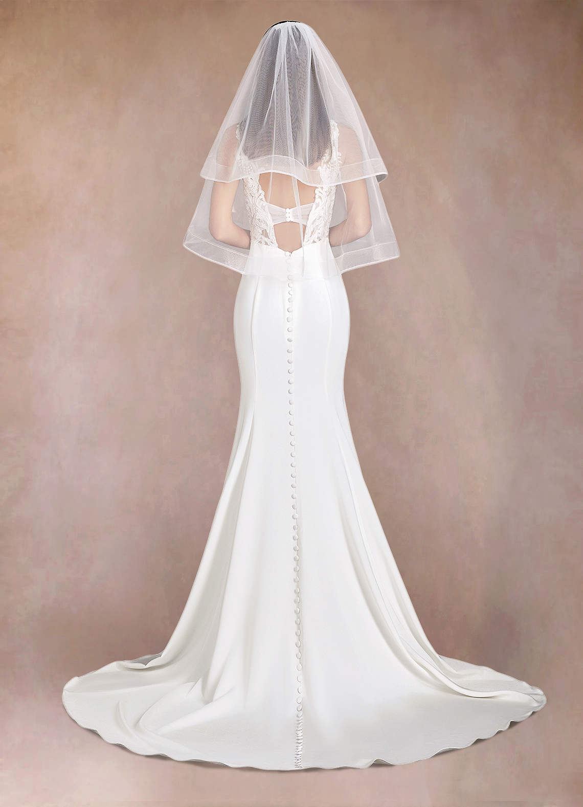 front Richelle Elbow Length Veil With Blusher
