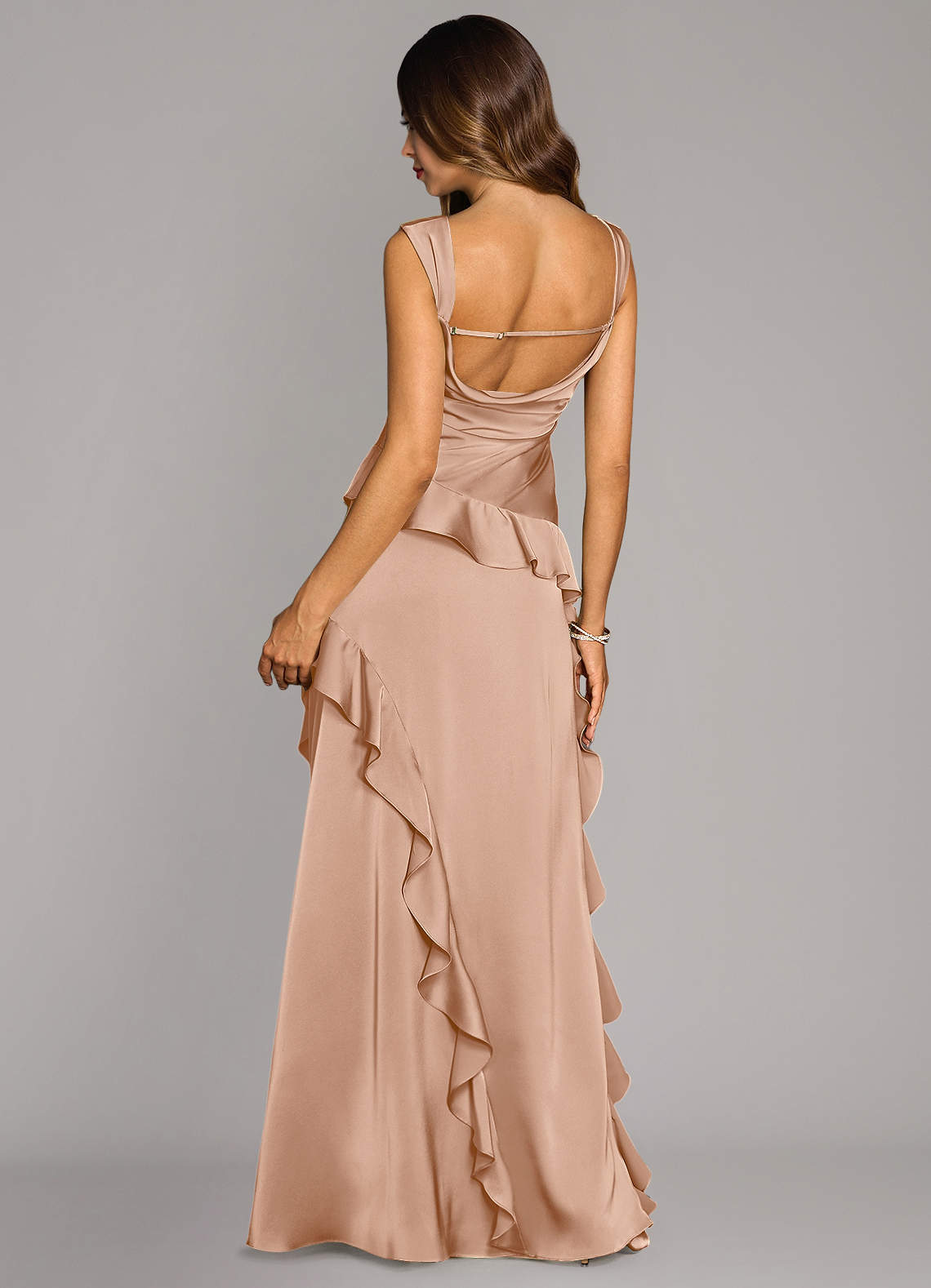 Azazie Sloane Bridesmaid Dresses English Rose A-Line Sweetheart Neckline Stretch Satin Dress image1