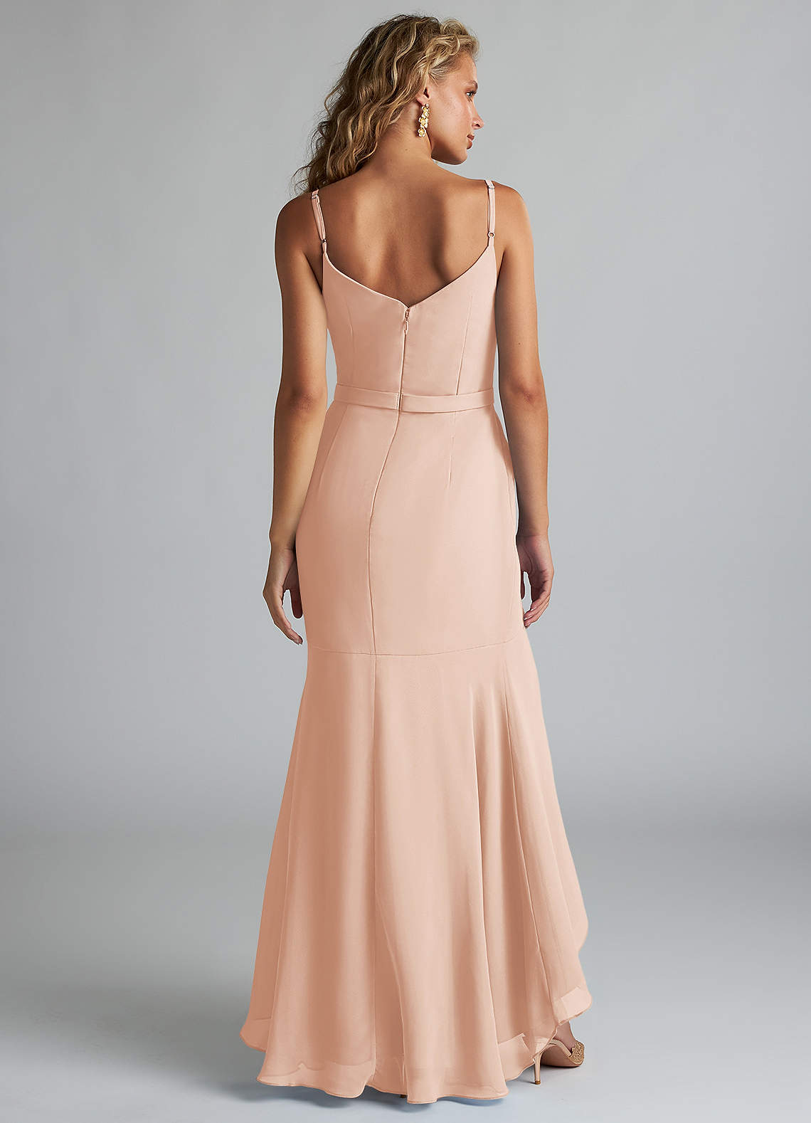 Azazie Summer Vente Finale Robe Sirène en Mousseline de soie Col bénitier Amethyst image1