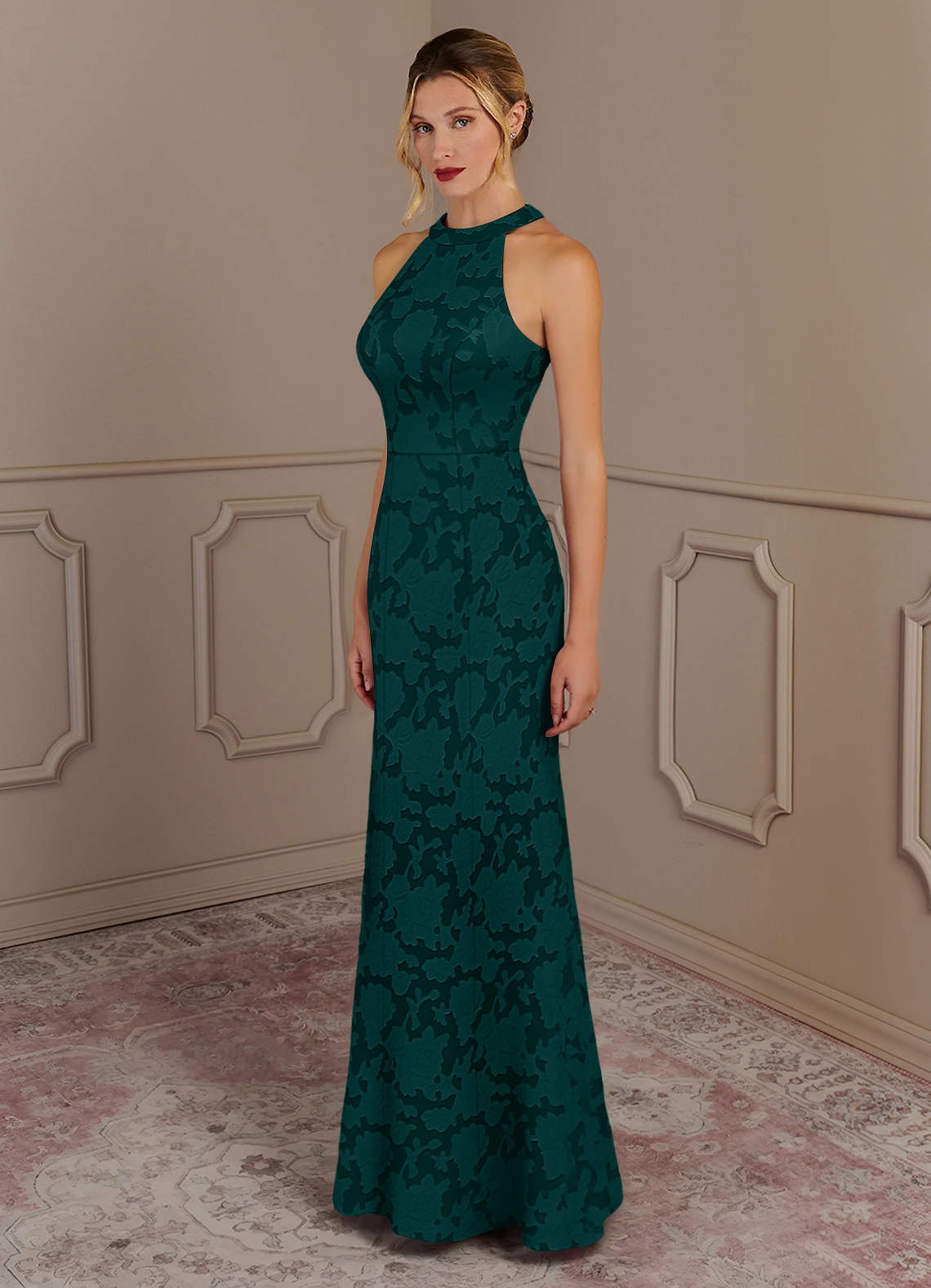 Azazie Tyra Pine Mermaid Floral Burnout Dress | Azazie