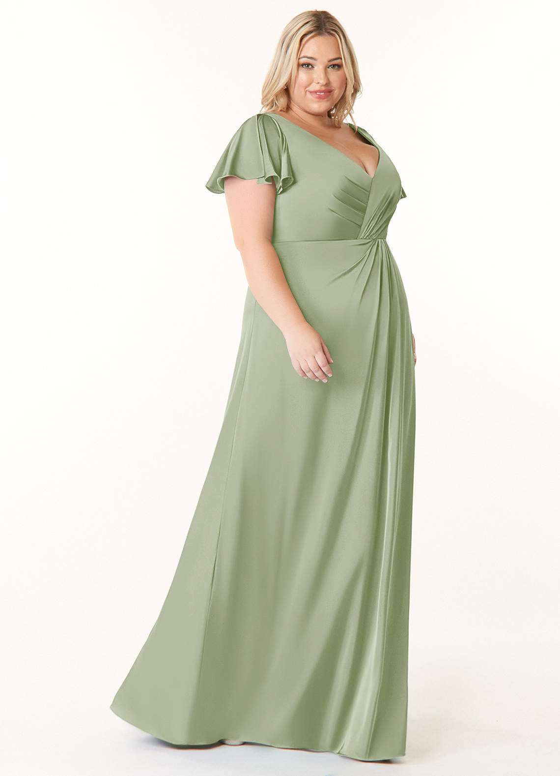 Azazie sage green shops bridesmaid dresses