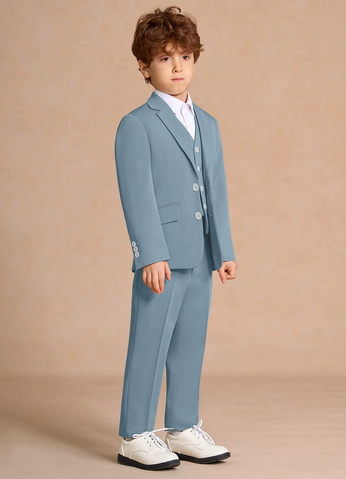 front Oliver Light Blue Boys 3-Piece Suit