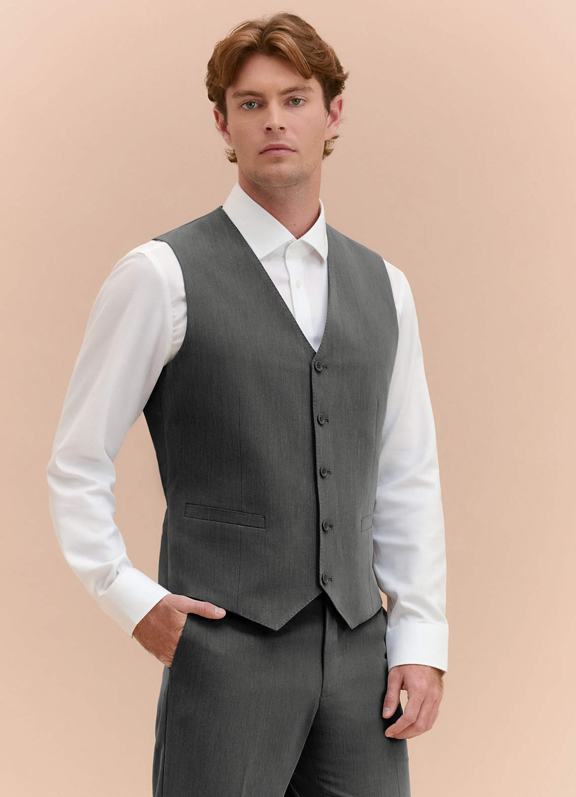 William Charcoal Comfort Blend Suit Vest | Classic Regular Suit