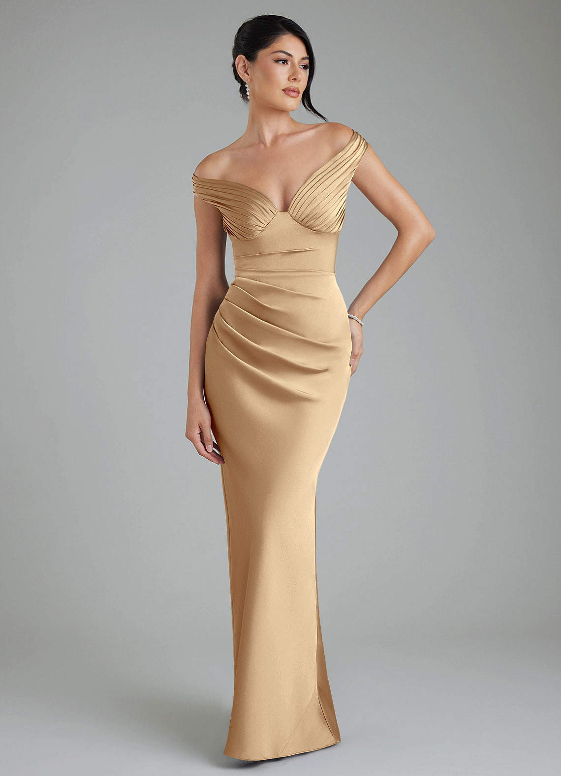 champagne convertible bridesmaid dress Champagne Rose Chiffon Sweetheart Bridesmaid Dress Convertible Floor-Length