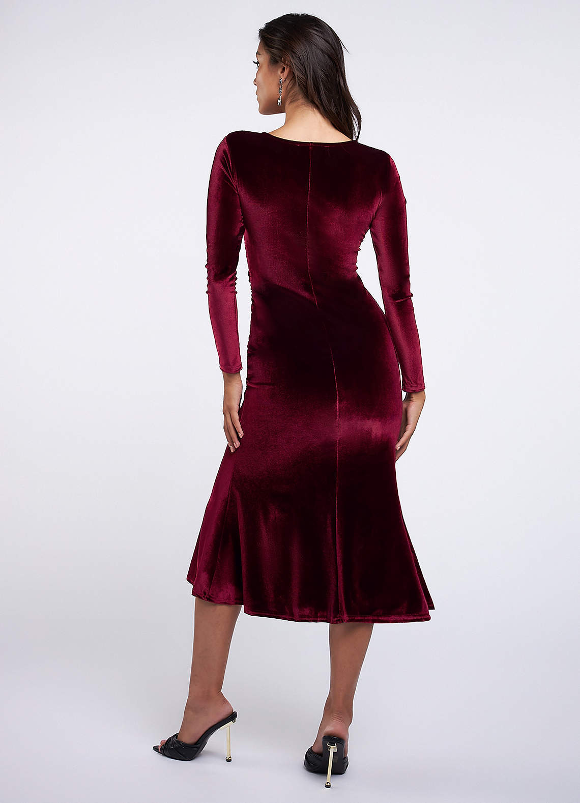 Promise Of Forever Burgundy Velvet Maxi Dress image1