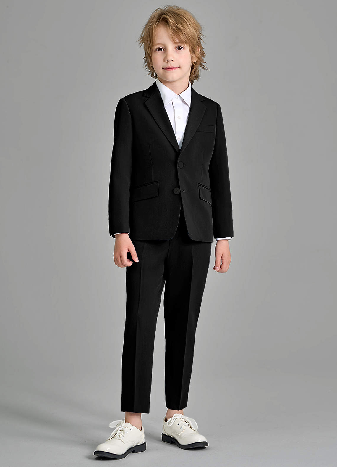 front Oliver Boys Black 2-Piece Suit