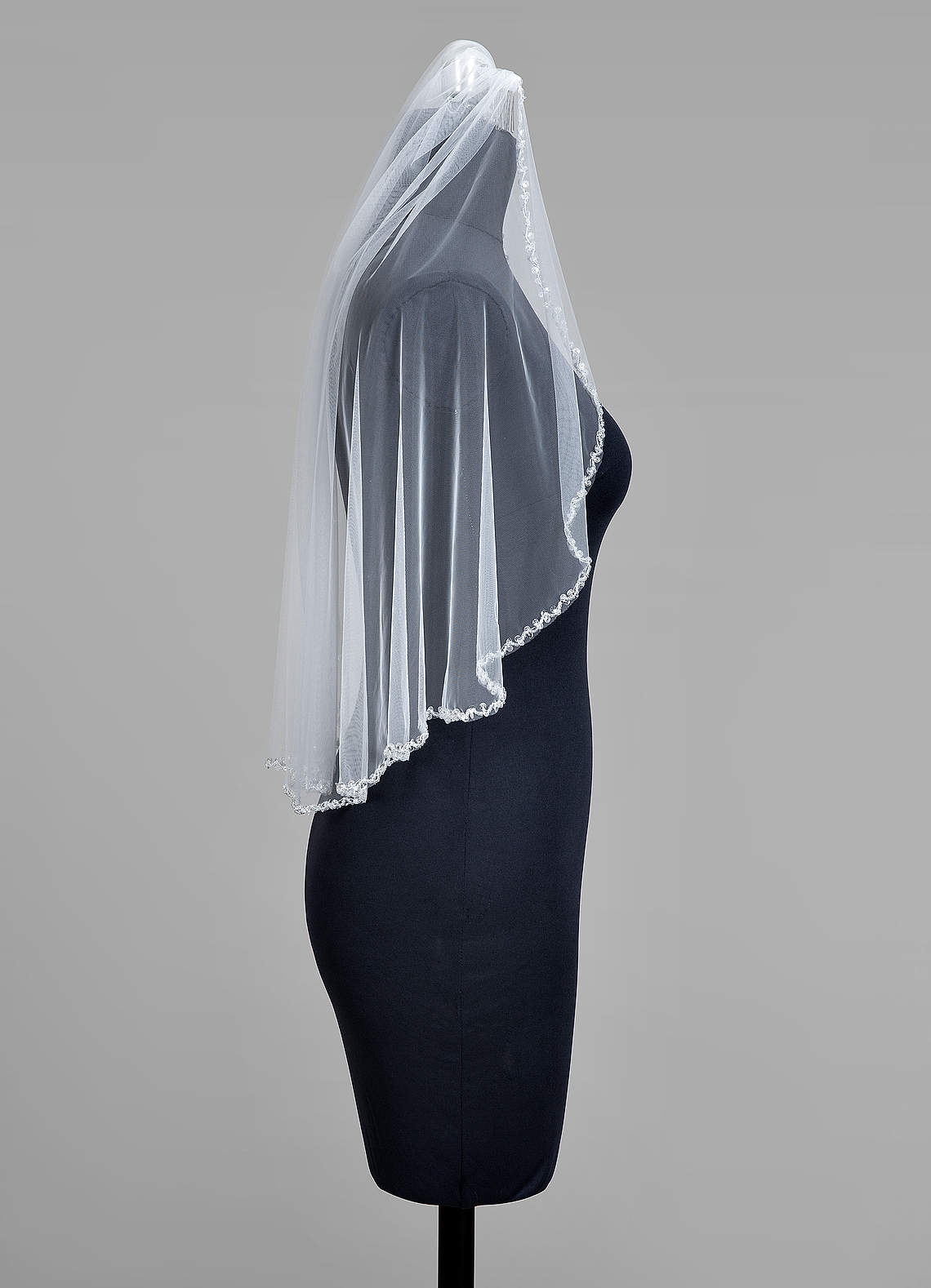 front Sheena Beads Elbow Length Veil