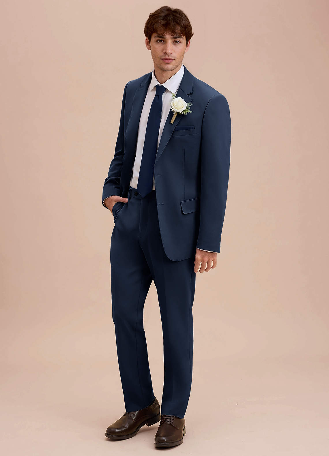 front Ethan Dark Navy Refined Weave Suit