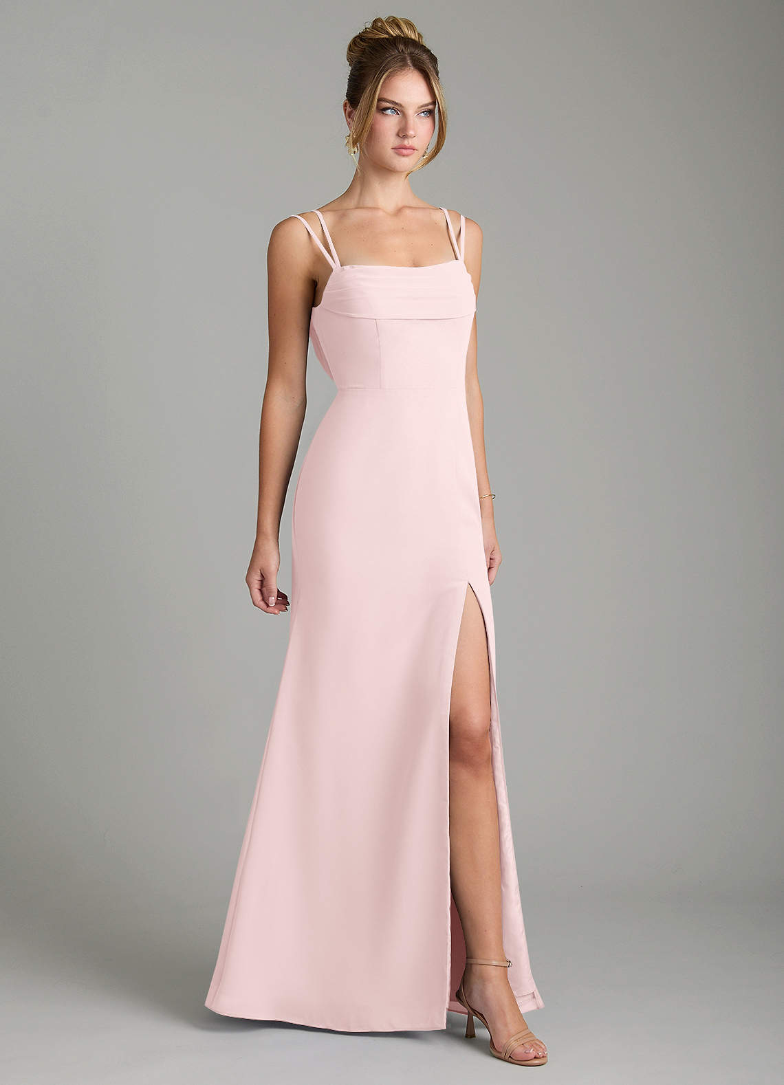 Azazie Egypt Bridesmaid Dresses Blushing Pink Sheath Sweetheart Neckline Chiffon Dress image4