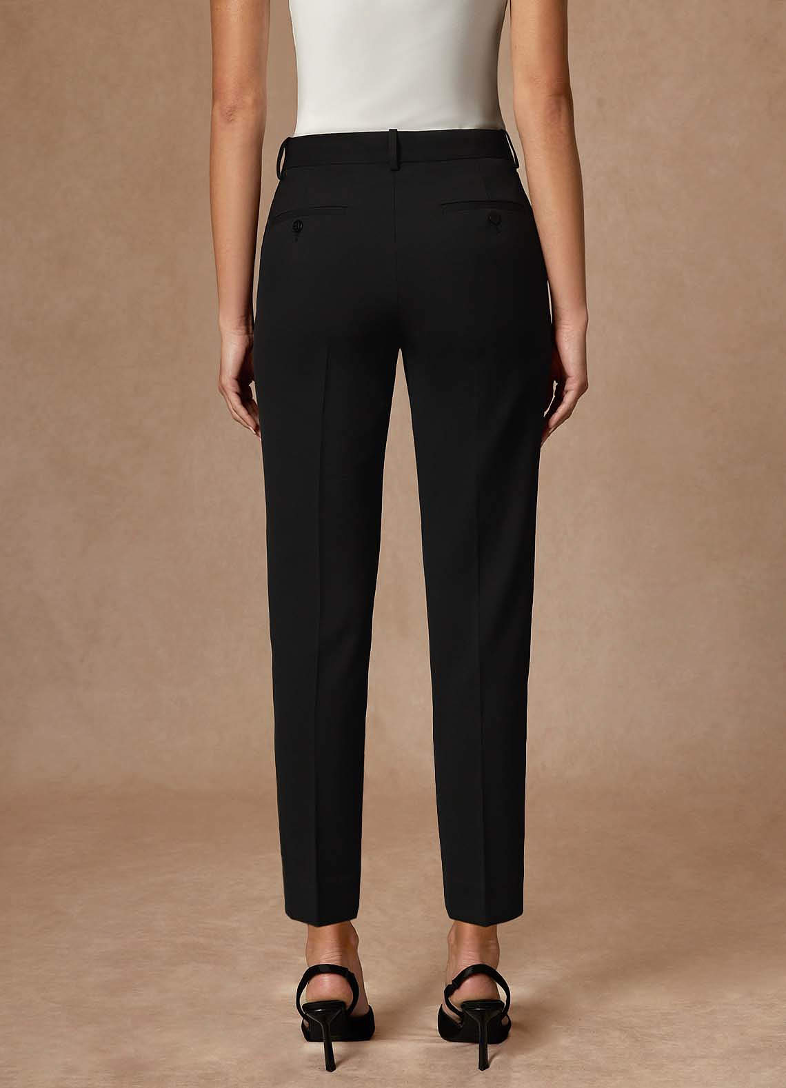 front Whitney 검은색 고급 직조 기술로 제작된 기능성 긴 바지 정장