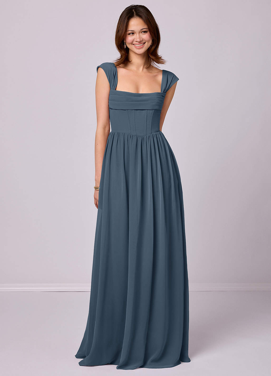Barbie ♥ Azazie Bridesmaid Dresses Neptune A-Line Corset Chiffon Dress image1