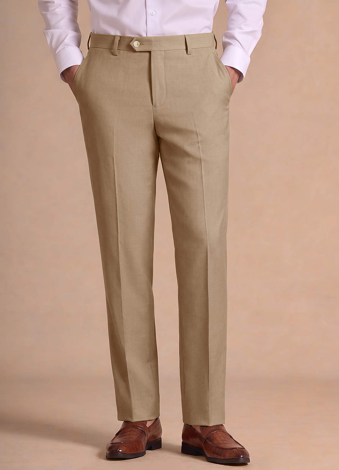 front Bennett Tan Wool Blend 3-Piece Suit