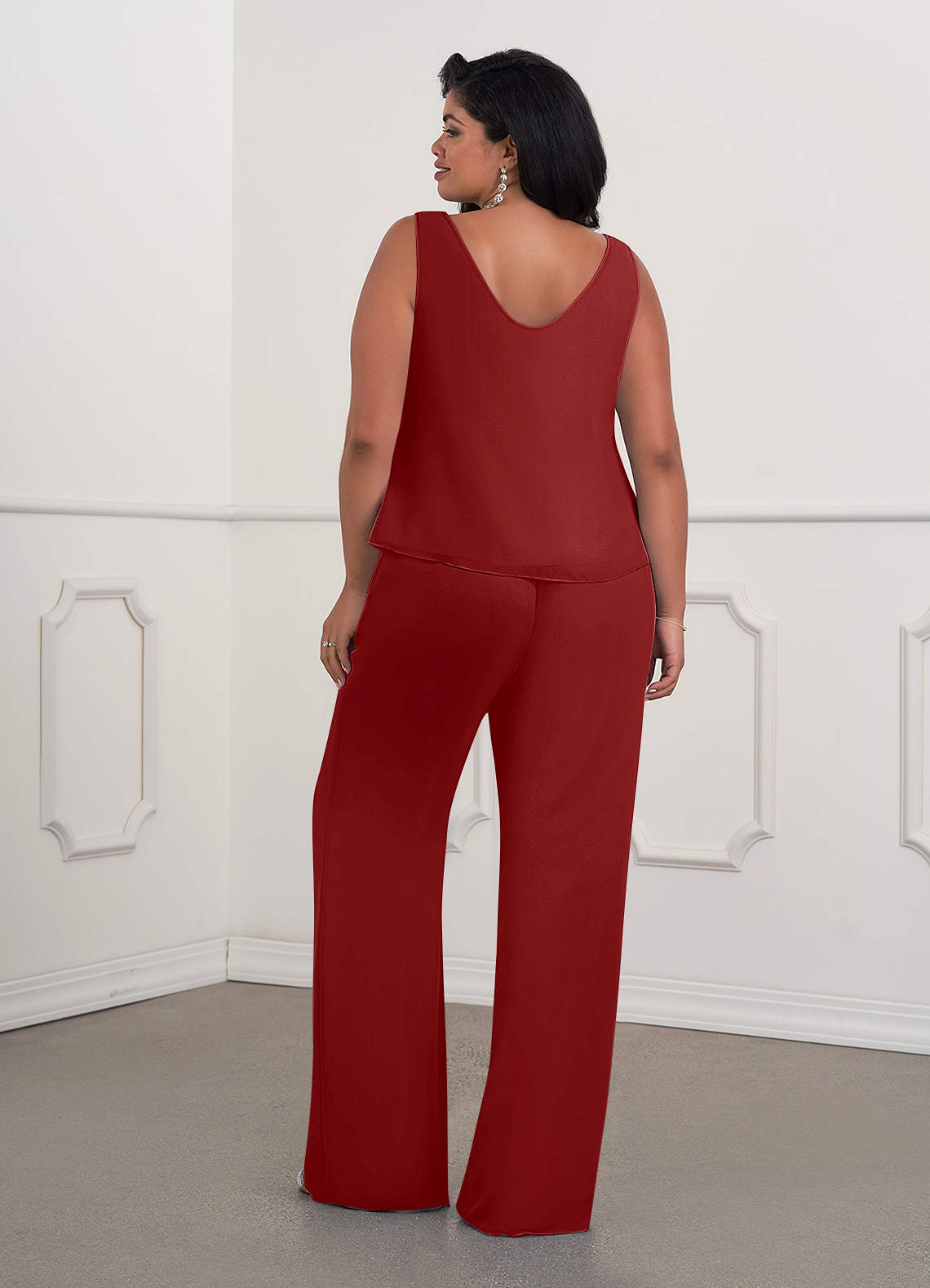 Azazie Maura Rust Jumpsuit/Pantsuit Sequins Chiffon Dress | Azazie CA