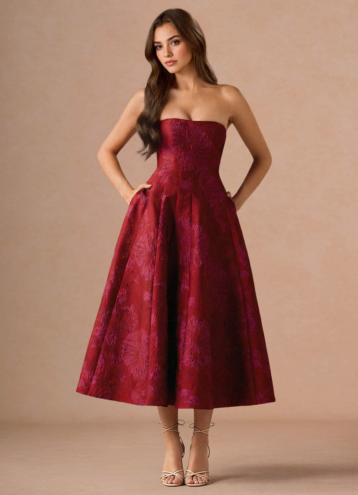 Mimmy Red Hot Pink Midi Dress Ready to Ship | Azazie