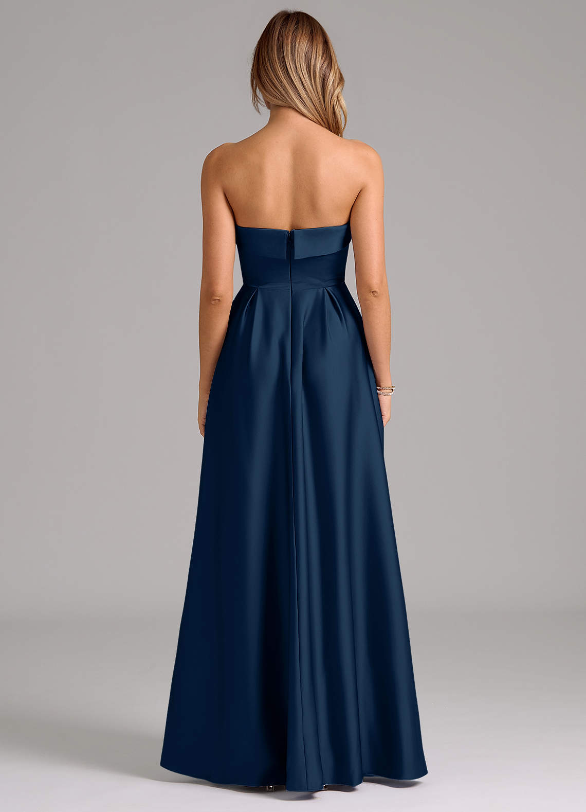 tea length a line formal dress Andrea and Leo A1406 Tea-Length Floral Prom Dress Blue / 4