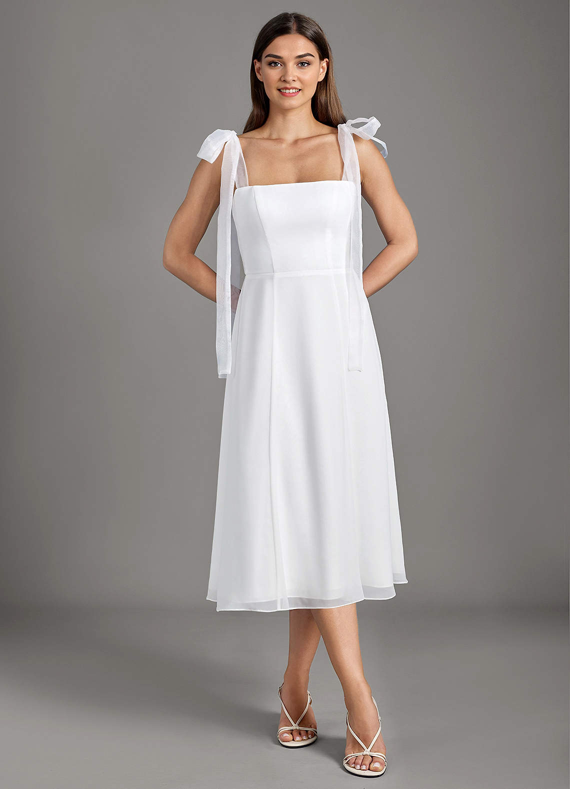 Sammi White Midi Dress | Azazie