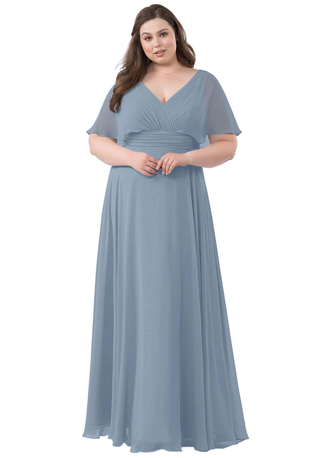 Dusty Blue Azazie Pamela Ready to Ship Bridesmaid Dresses | Azazie