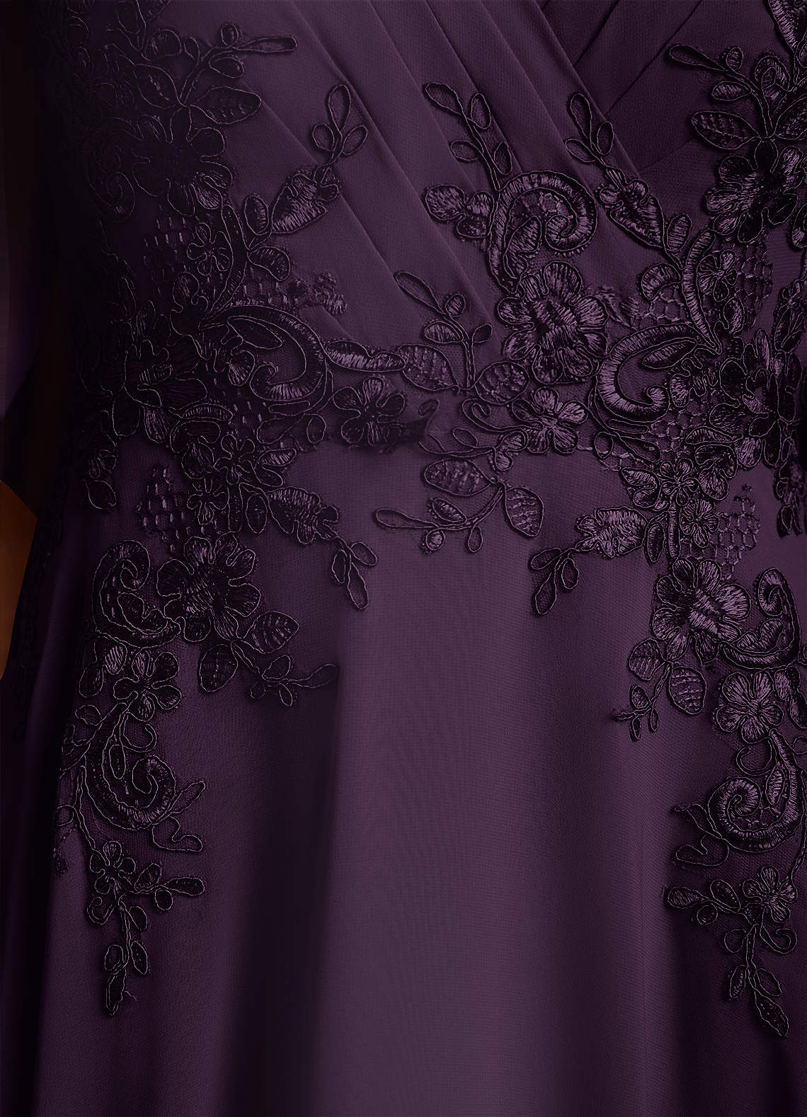 Azazie Tilda Mother of the Bride Dresses Plum A-Line Lace Chiffon Dress image5