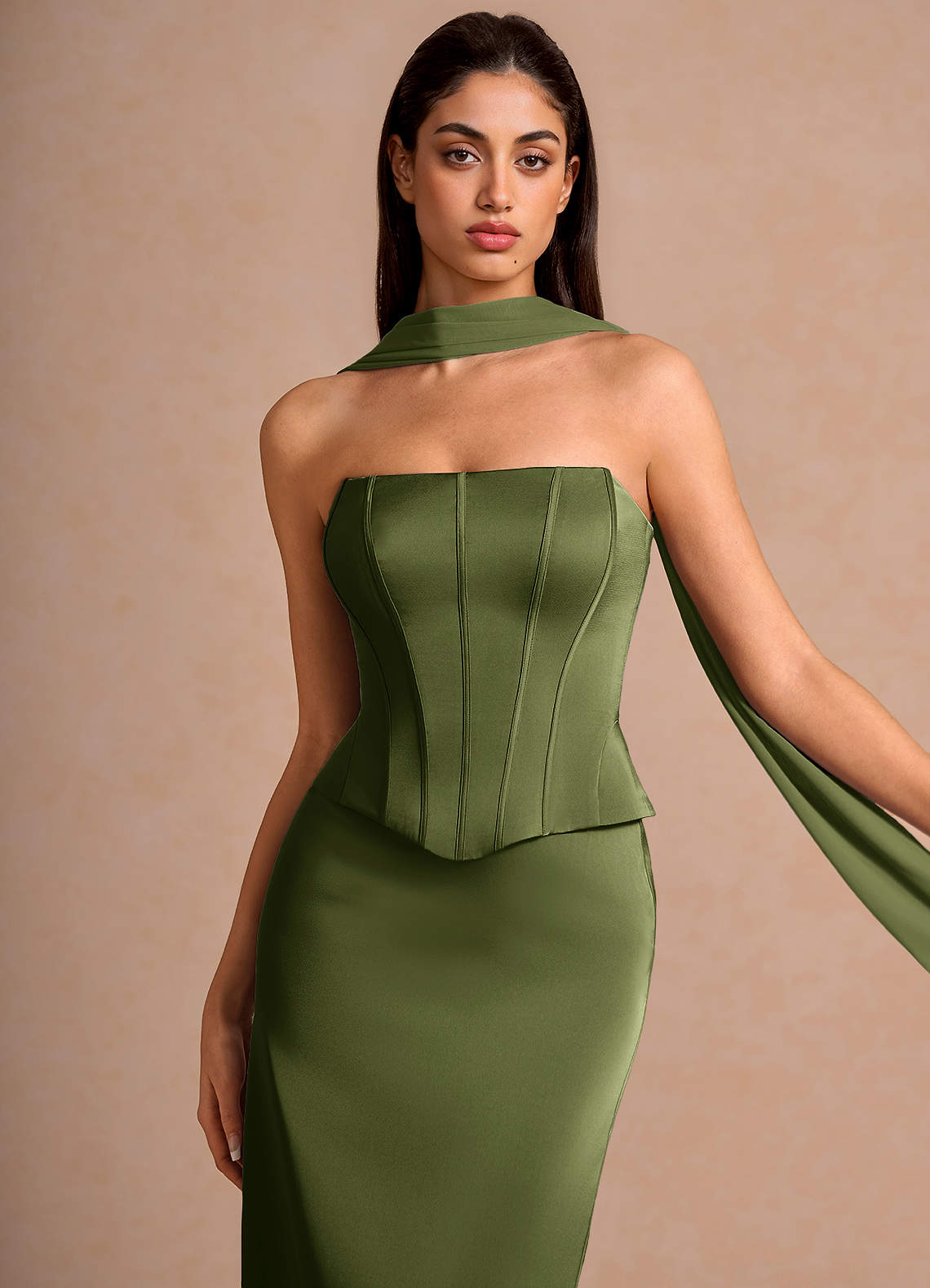 tansy satin maxi dress Bhldn Tansy Satin Charmeuse Maxi Dress In Green