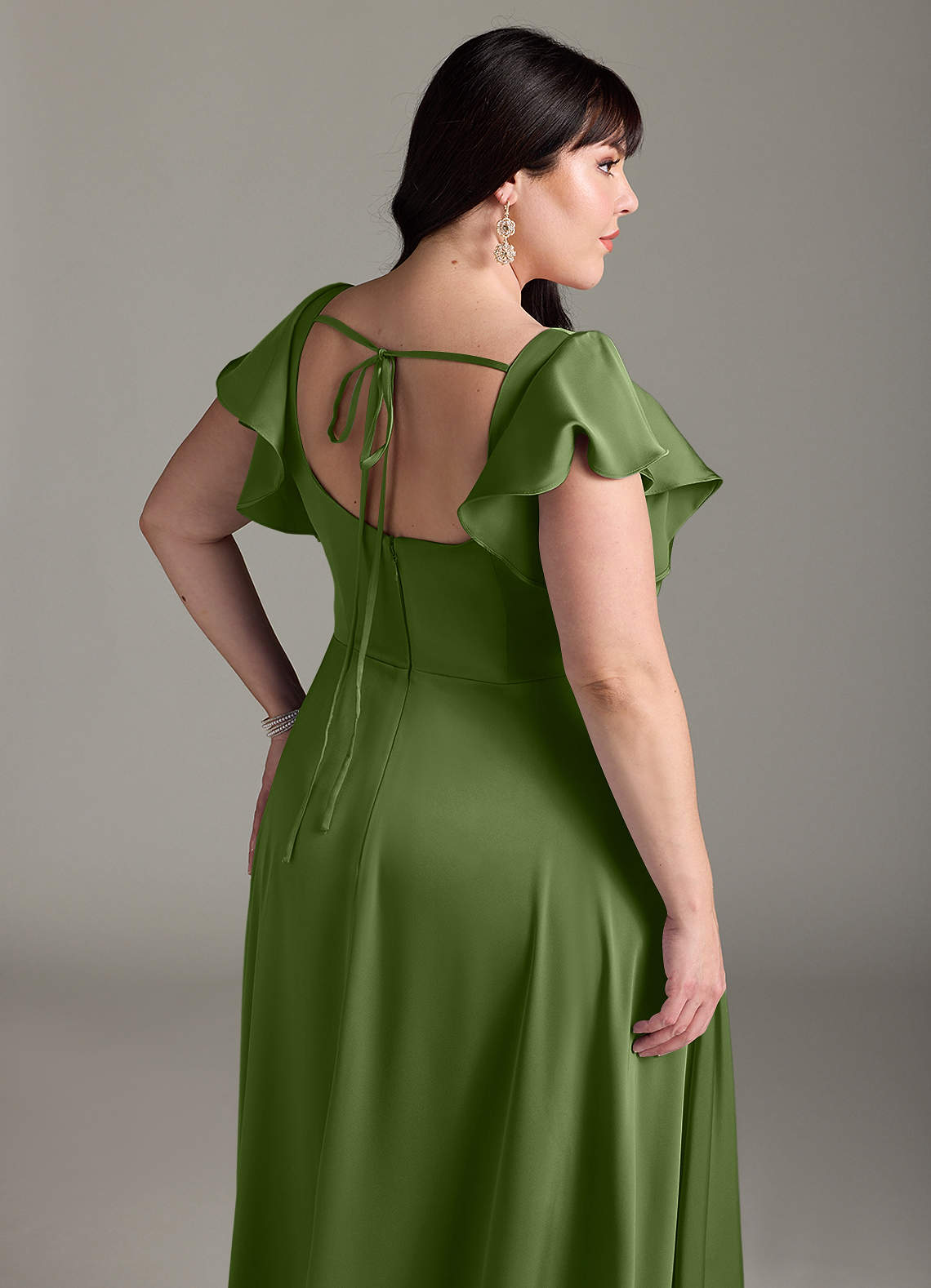 Azazie Bondi Bridesmaid Dresses Juniper A-Line Bow Stretch Satin Dress image10
