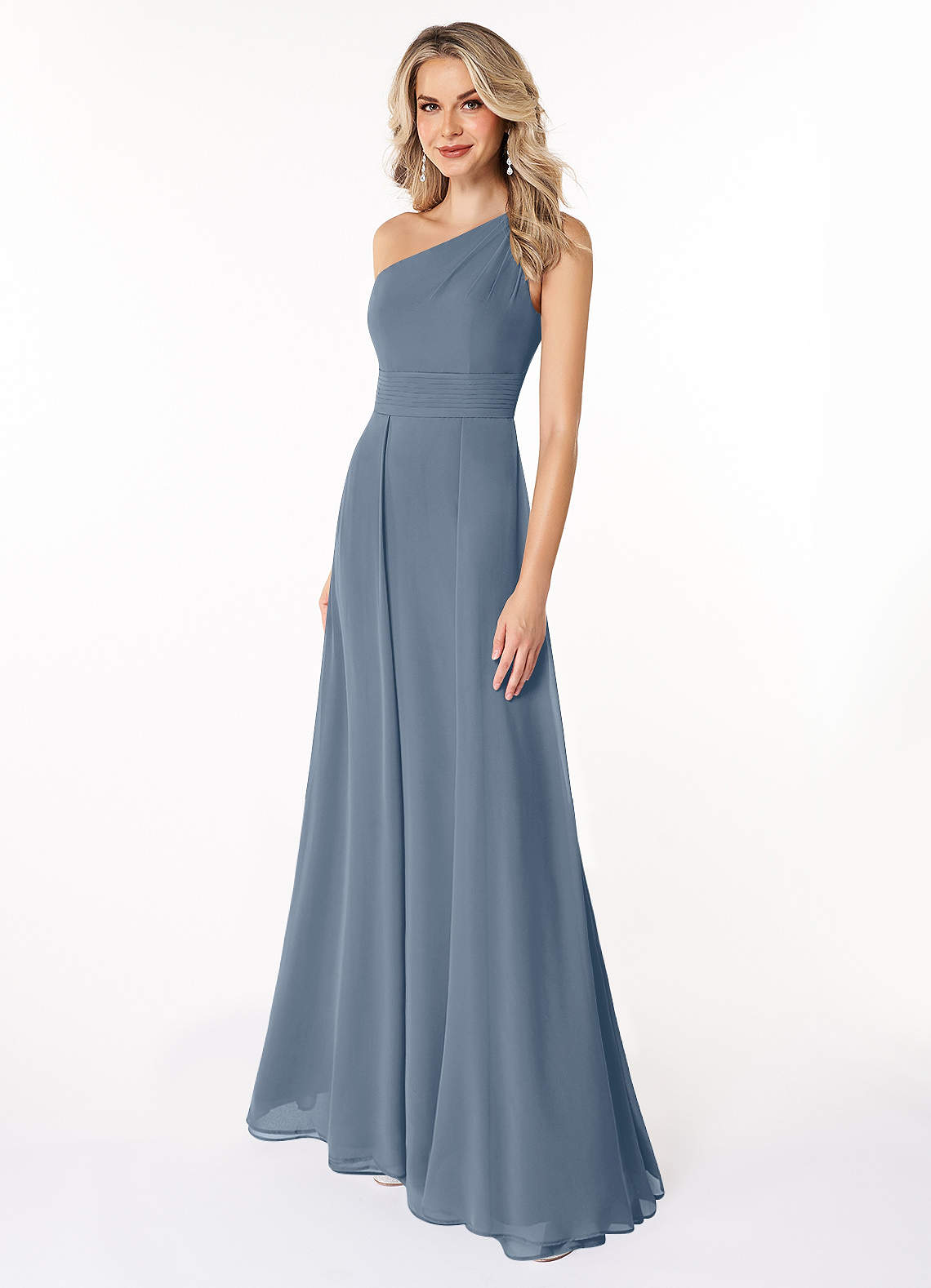 Azazie Dallas Bridesmaid Dresses Twilight A-Line One Shoulder Chiffon Dress image1