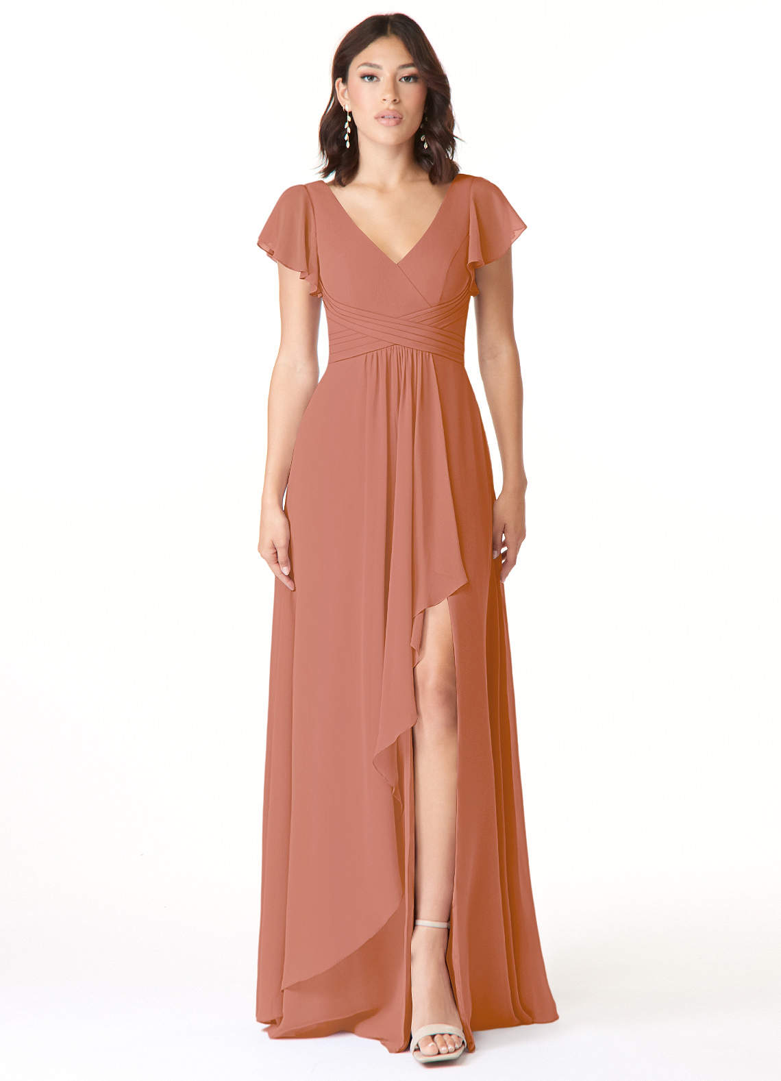 Azazie Omari Bridesmaid Dresses MAI TAI A-Line Chiffon Dress image1