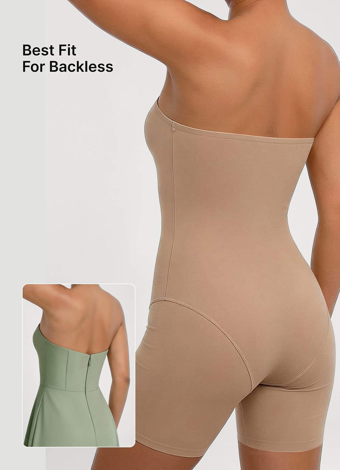 front Cooling Strapless Underwire Molded Cup Bodysuit Shaper