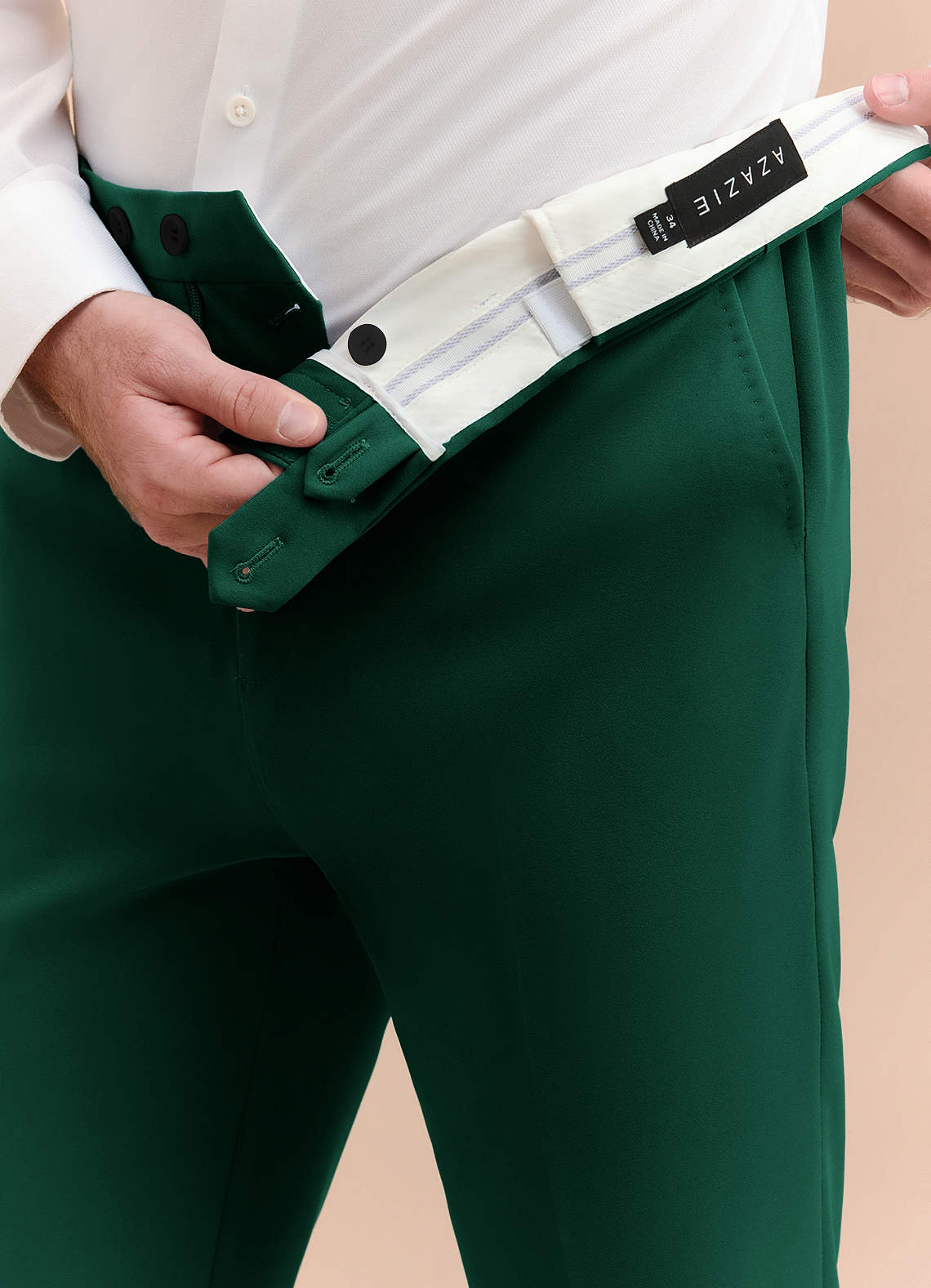front James Emerald Structured Stretch Dress Pants