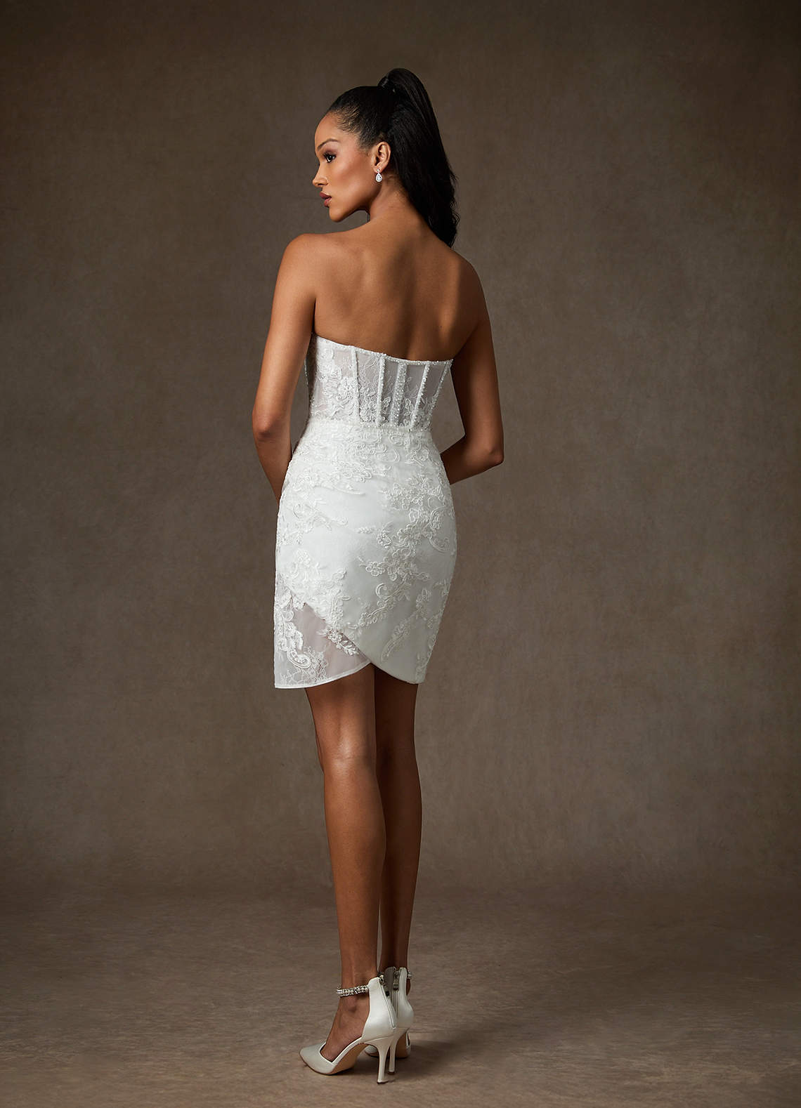 Azazie Hari Brudekjoler Skede Kæresteudskæring Blonder Mini Kjole image1