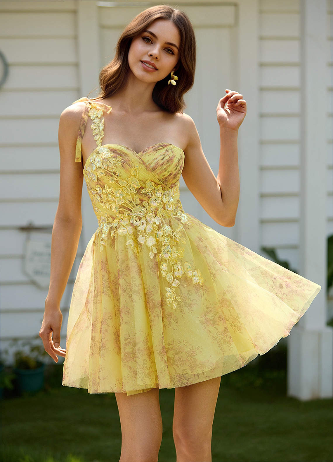 Sunpetal Yellow Mini Dress image1