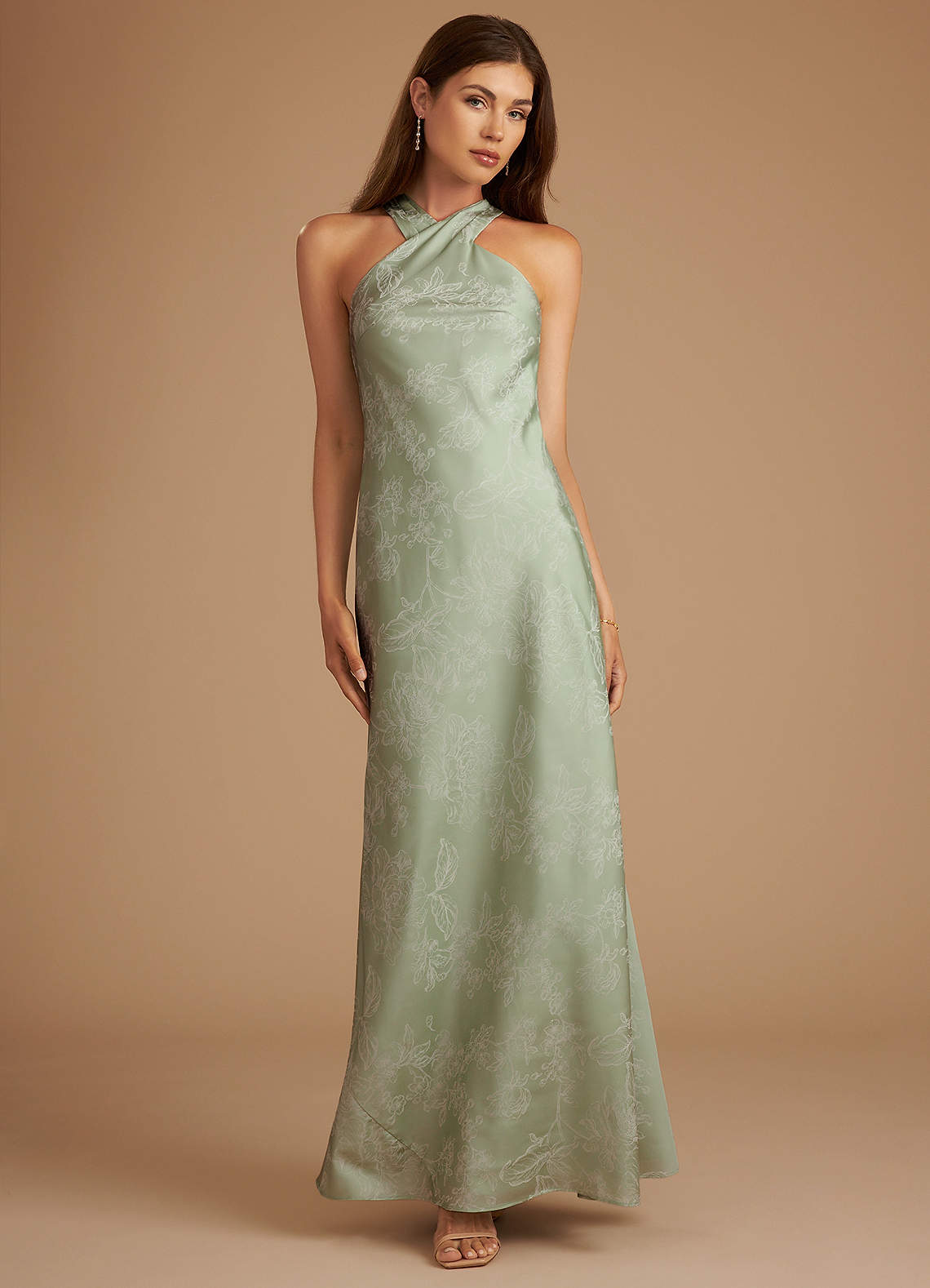 Azazie Doretta Robes de demoiselle d'honneur Robe Sirène en Fleurir Plissée Fleur De Sauge image1