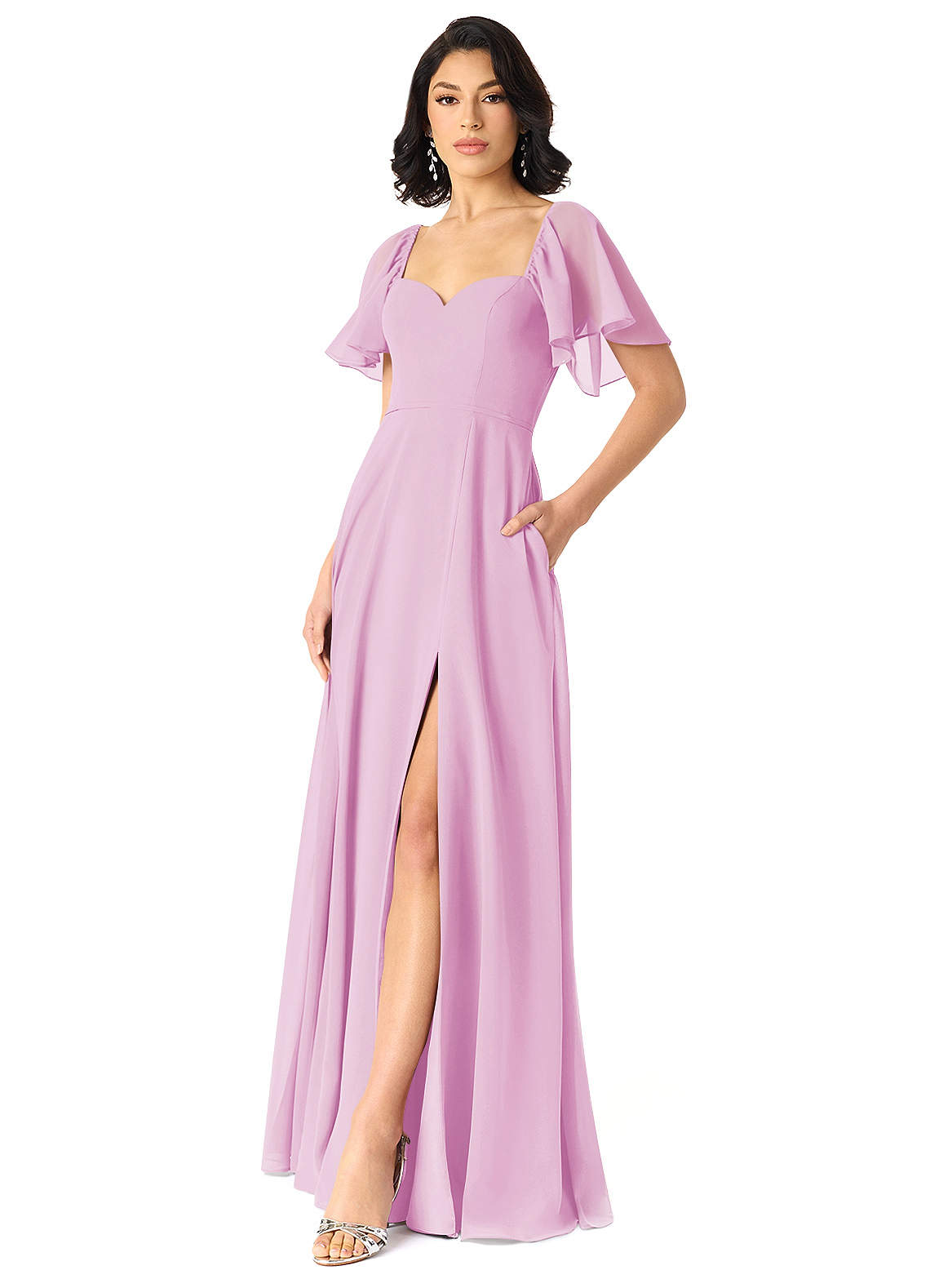 candy pink bridesmaid dresses Zapaka Women Dress with Short Sleeves A Line Square Neck Chiffon Wedding Guest Dress with Lace Up Back, Candy Pink / US22W this dress is a must Cotton Candy Pink Bridesmaids Dress