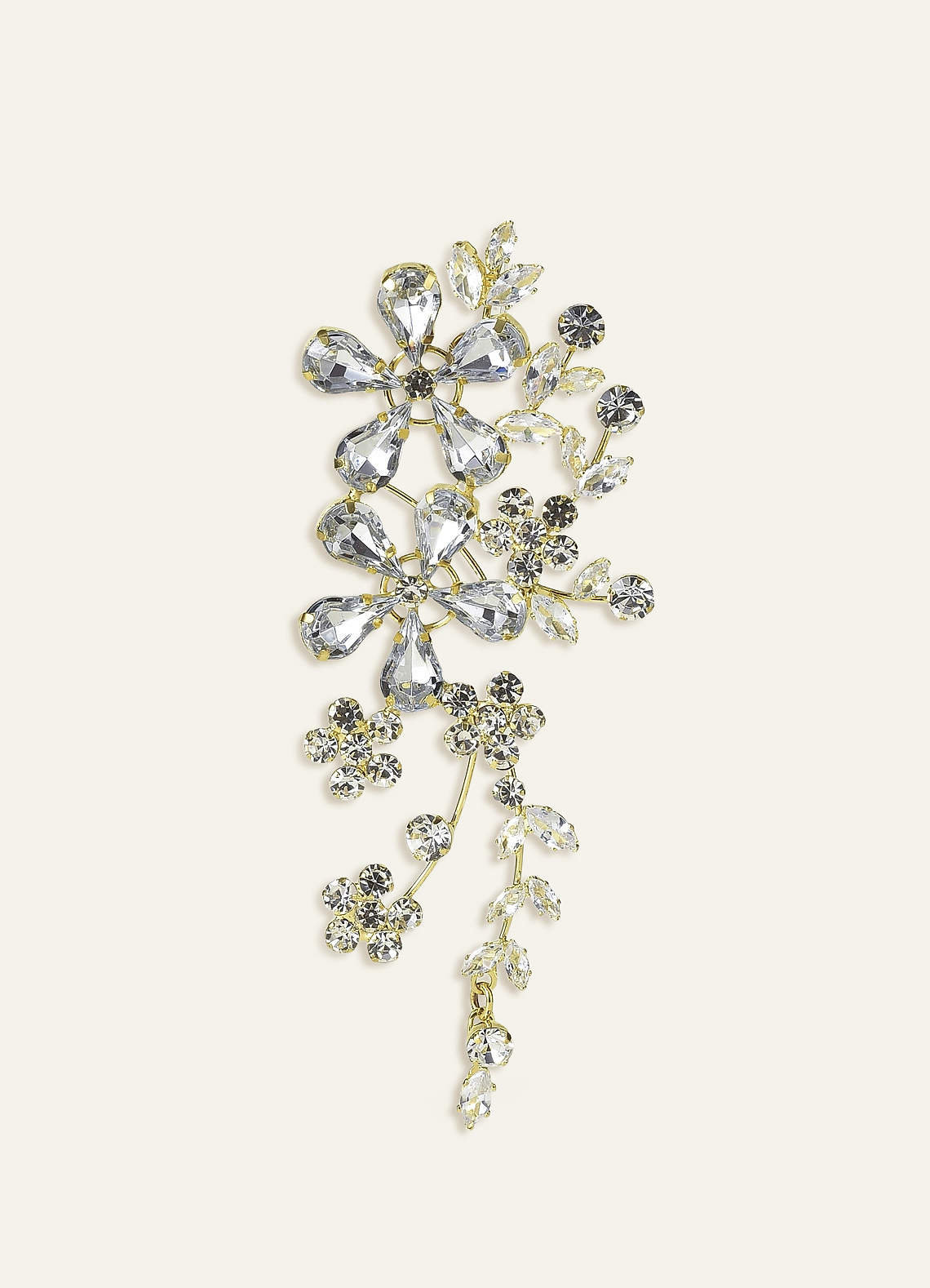front Statement Crystal Flower Cluster Earrings