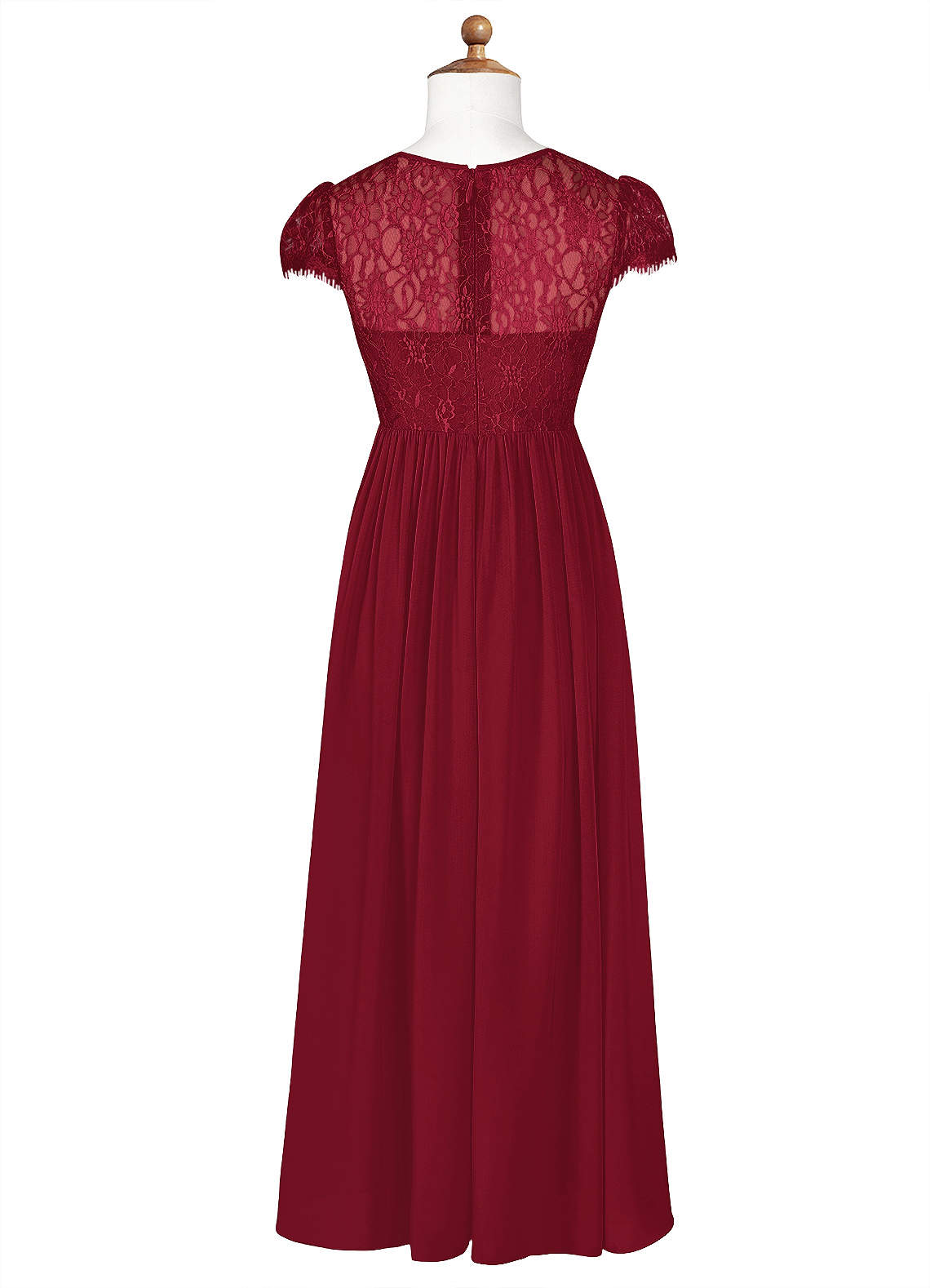 Azazie A-Line/Princess Scoop Neck Floor-Length Chiffon Junior Bridesmaid Dresses - Burgundy Azazie A-Line/Princess Scoop Neck Floor-Length Chiffon Junior Bridesmaid Dresses - Burgundy