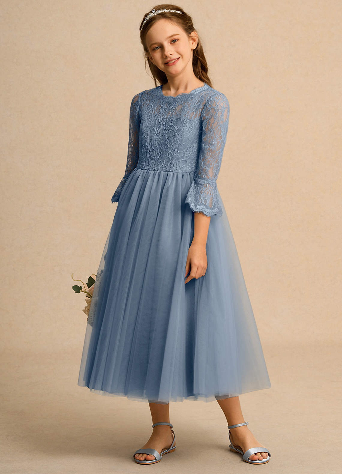 Azazie Lamb Girls Formal Twilight Ball-Gown Lace Dress | Azazie