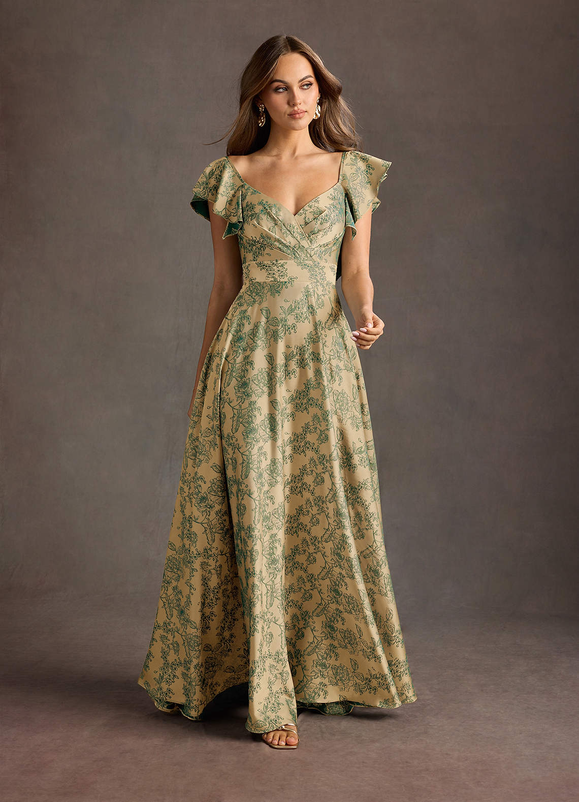 Leilani Green Brown Maxi Dress