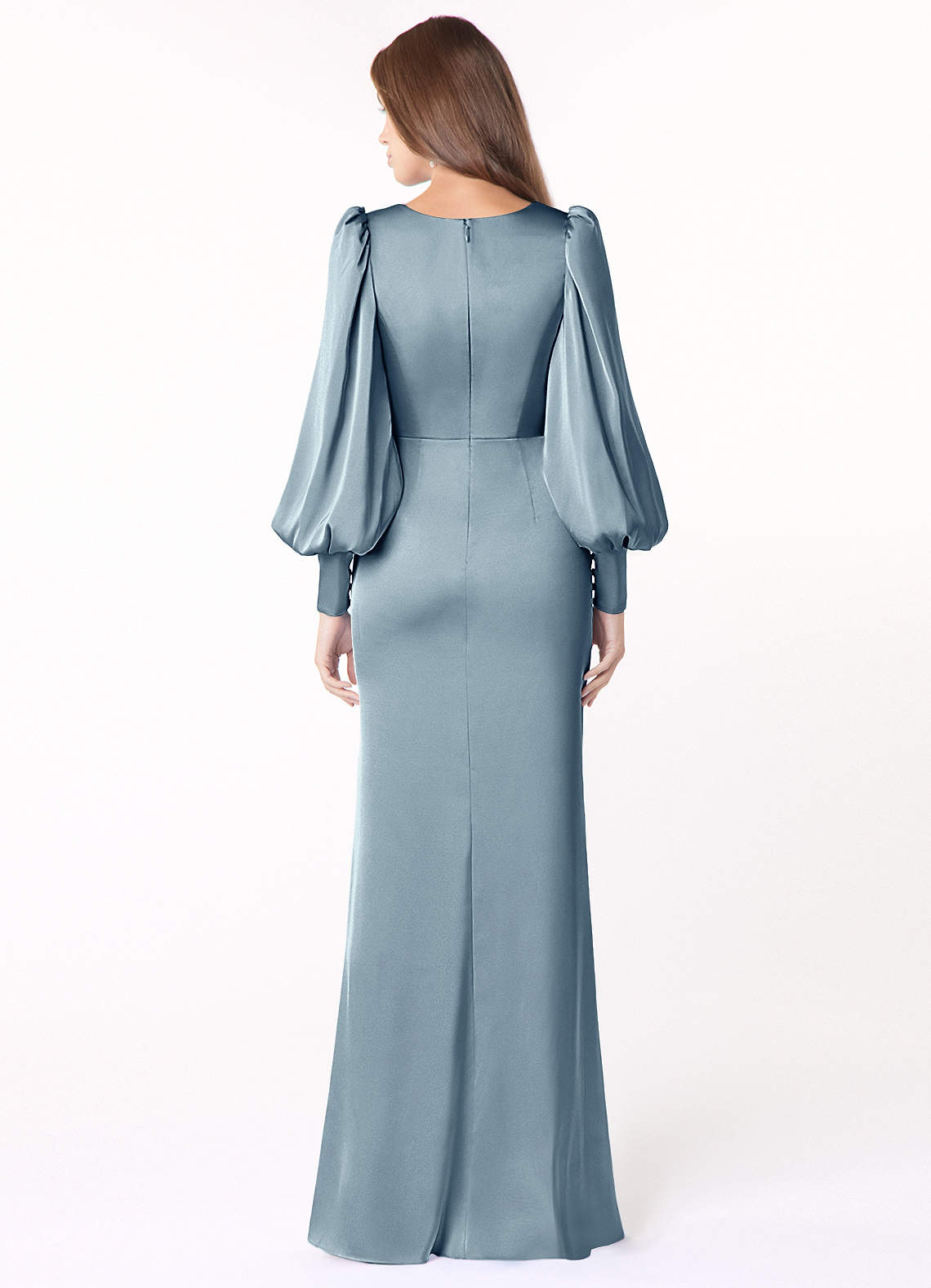 Dusty Blue Azazie Safiyah Bridesmaid Dresses Azazie