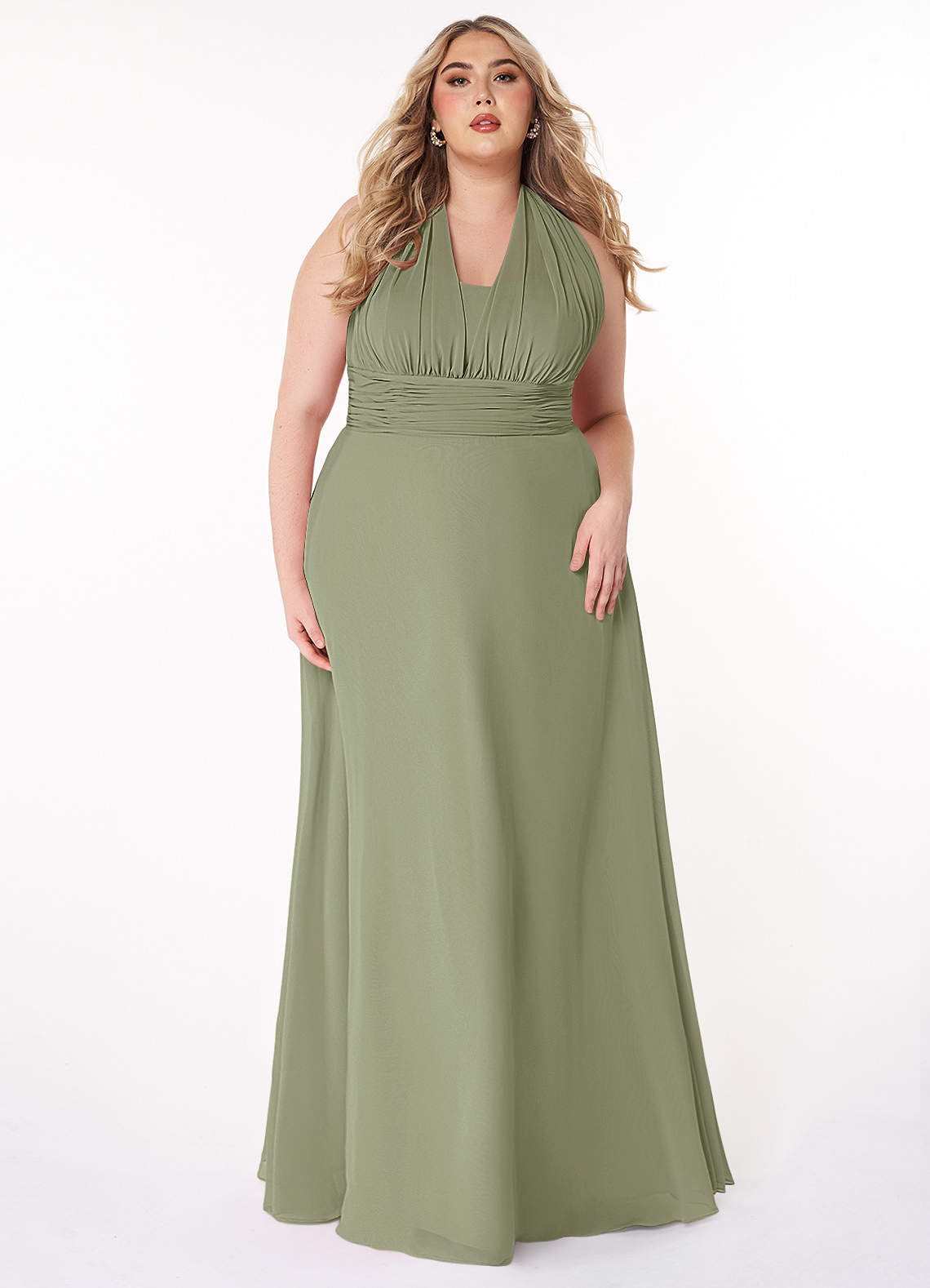 Azazie Fifi Bridesmaid Dresses Pistachio A-Line Strapless Chiffon Convertible Dress image1