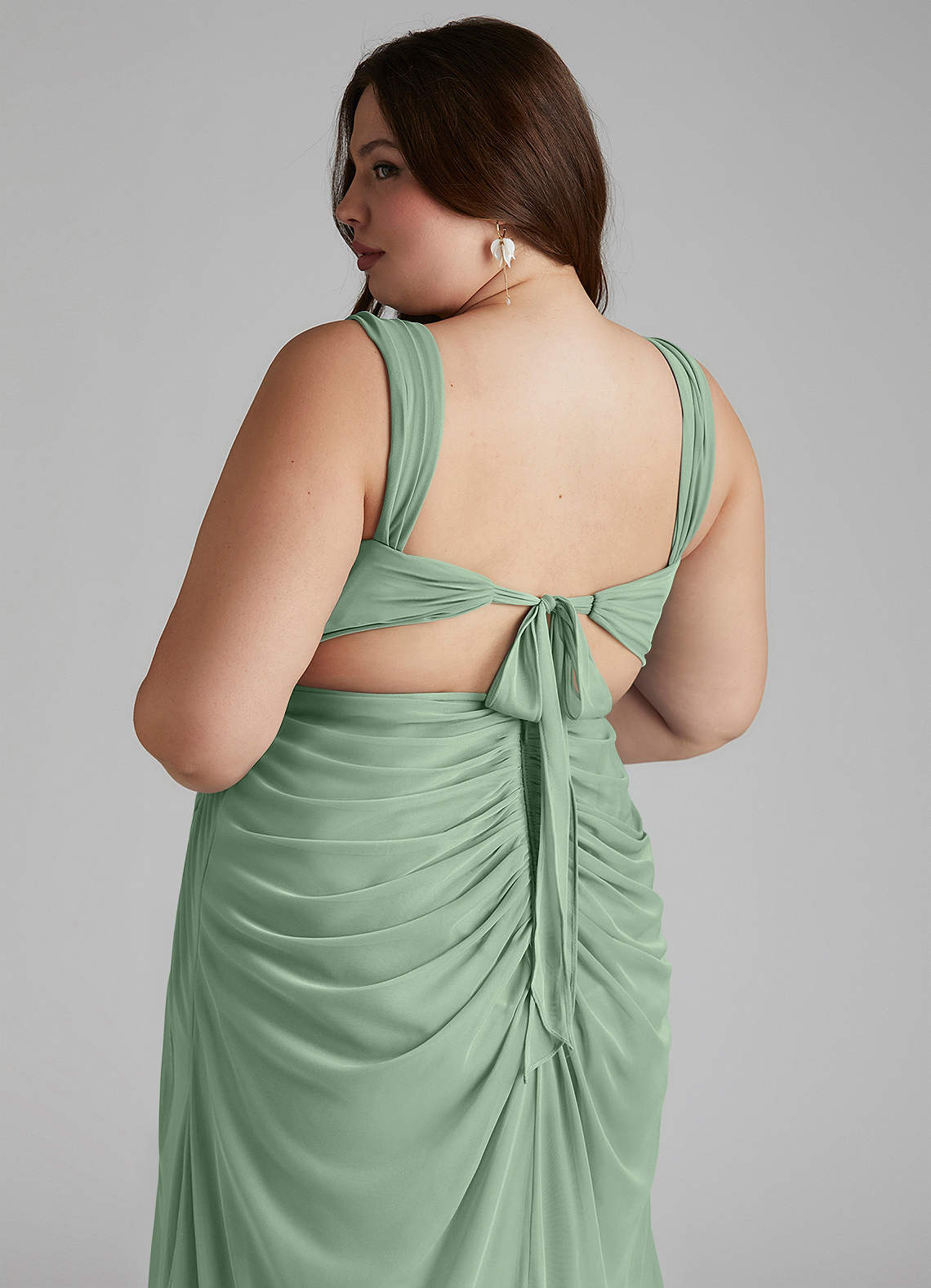 Azazie Jesaphine Suknie dla druhen Osłona Ukłon Siatka Do ziemi Sukienka image6