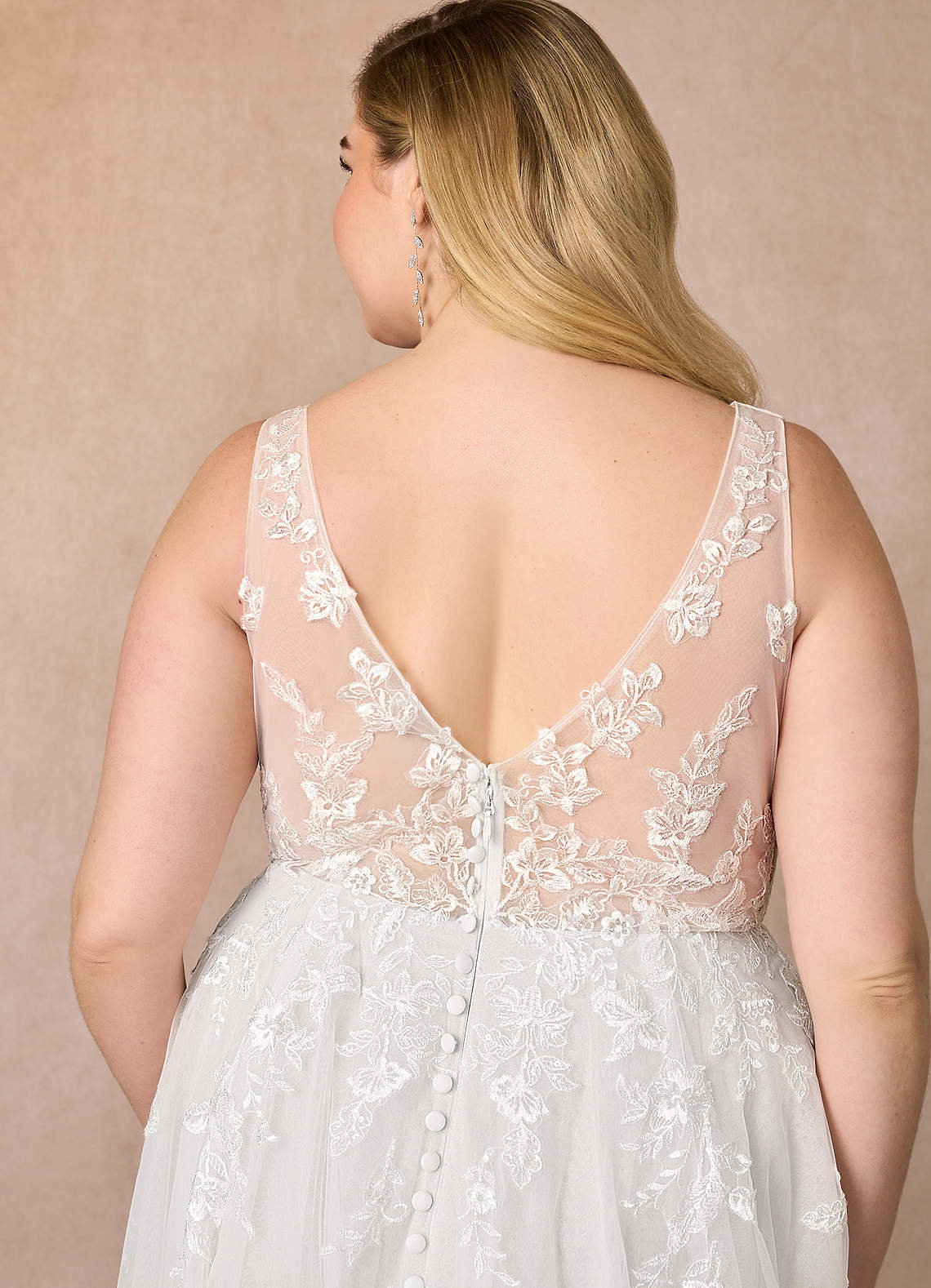 Azazie Joie Diamond White A-Line V-Neck Sequins Tulle Dress Ready to Ship |  Azazie