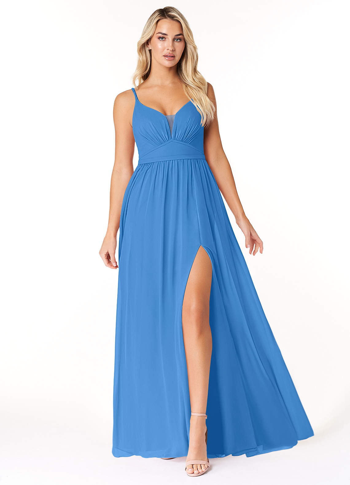 Blue Grecian Bridesmaid Dresses