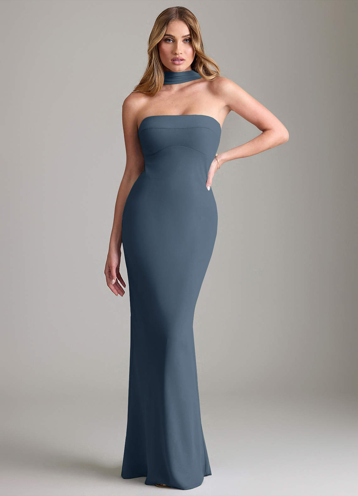 Azazie Lusinda Neptune Chiffon Bridesmaid Dresses | Azazie