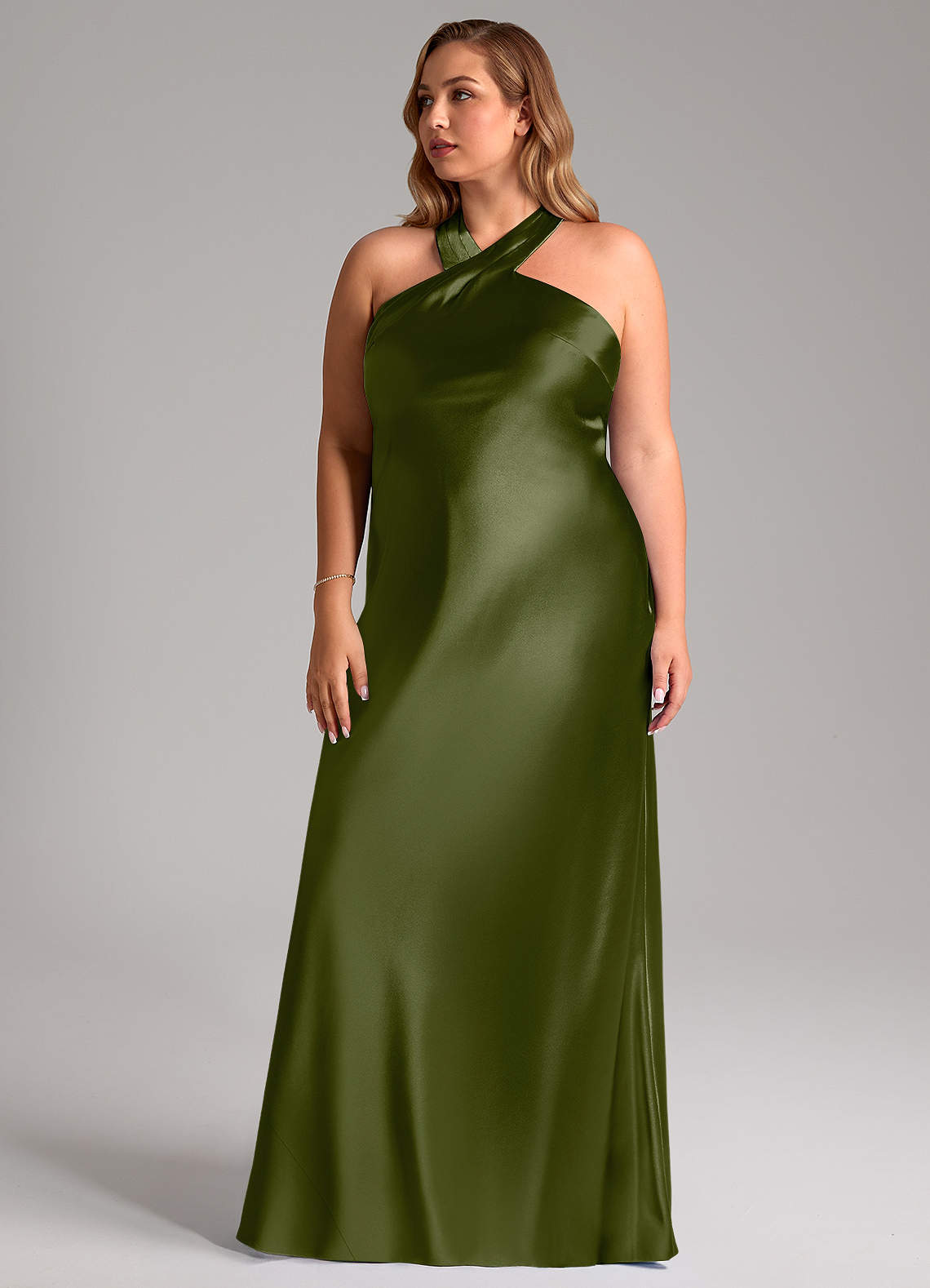 Azazie Doretta Klänningar att prova hemma Klä av Sjöjungfru i Metallisk satin Rosett Espresso image11