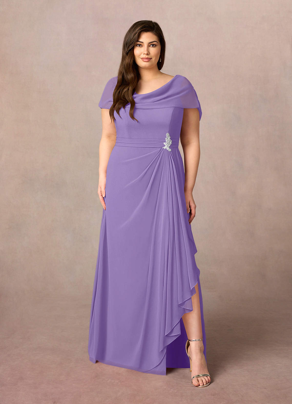 Azazie Mary Mother of the Bride Dresses Tahiti A-Line Side Slit Chiffon Dress image1