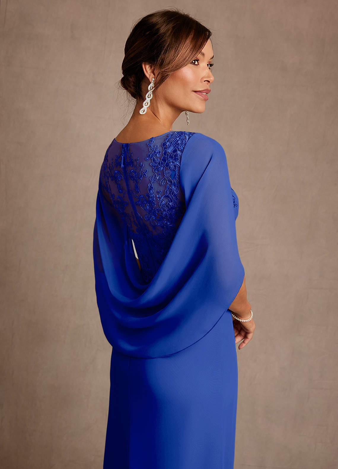 Azazie Forums Mère de la mariée Robes Robe Trapèze en Dentelle Bleu Roi image4