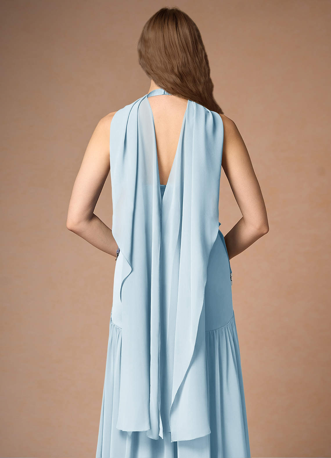 front Azazie Matching Color Chiffon Multiway Cape